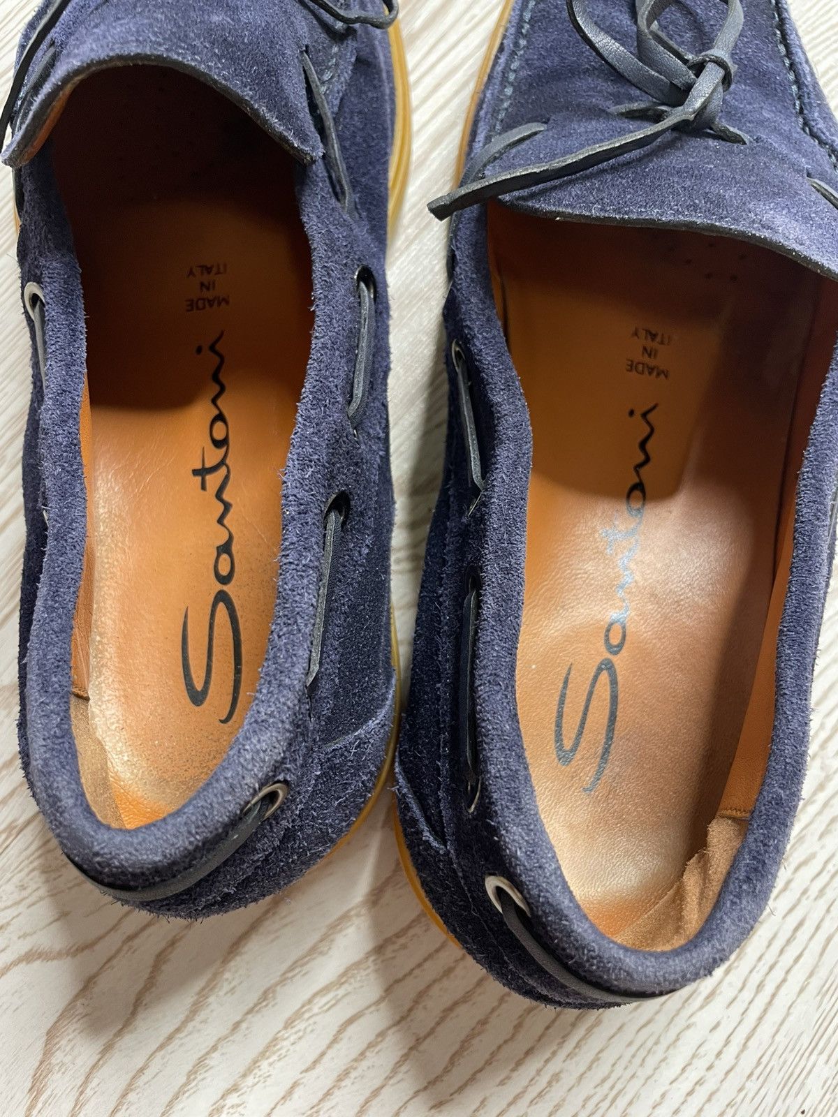 Santoni × Vintage Santoni Navy Blue suede loafers size UK 8,5 Size US 8.5 / EU 41-42 - 13 Thumbnail