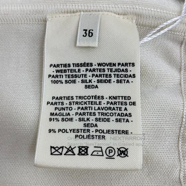 Hermes Hermes Off-white Geometric Print Silk Mixed Stand Collar Z Size XS / US 0-2 / IT 36-38 - 6 Thumbnail