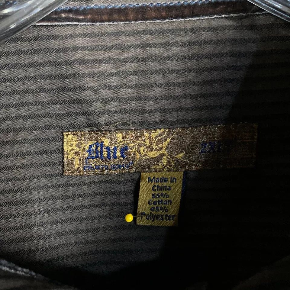 Pronto Uomo Pronto Uomo Dress Shirt Men's 2XLT Long Sleeve Brown Striped Size US XXL / EU 58 / 5 - 3 Thumbnail