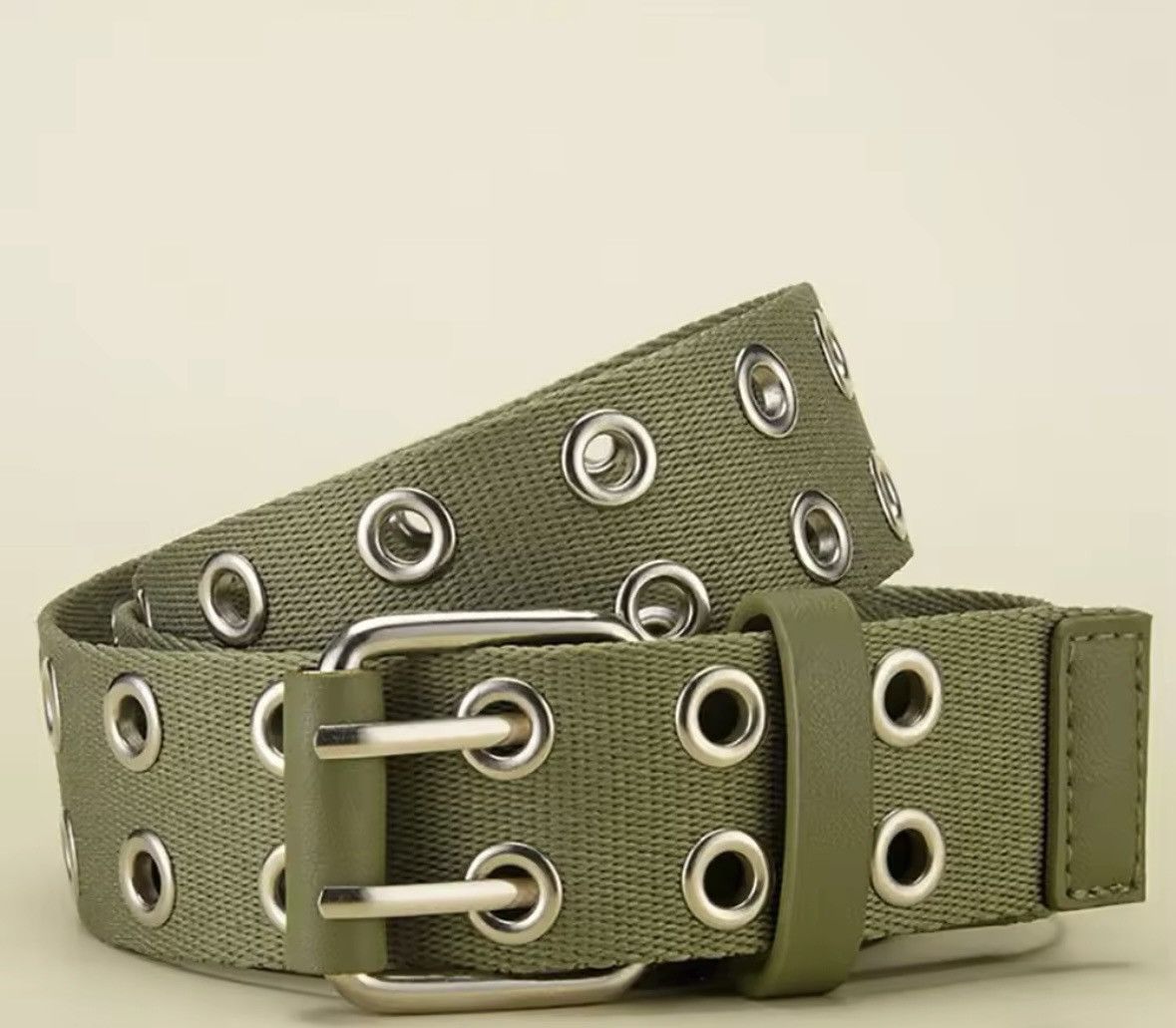 Canvas × Vintage Canvas Belt Double Row Pin Buckle Size ONE SIZE - 3 Thumbnail