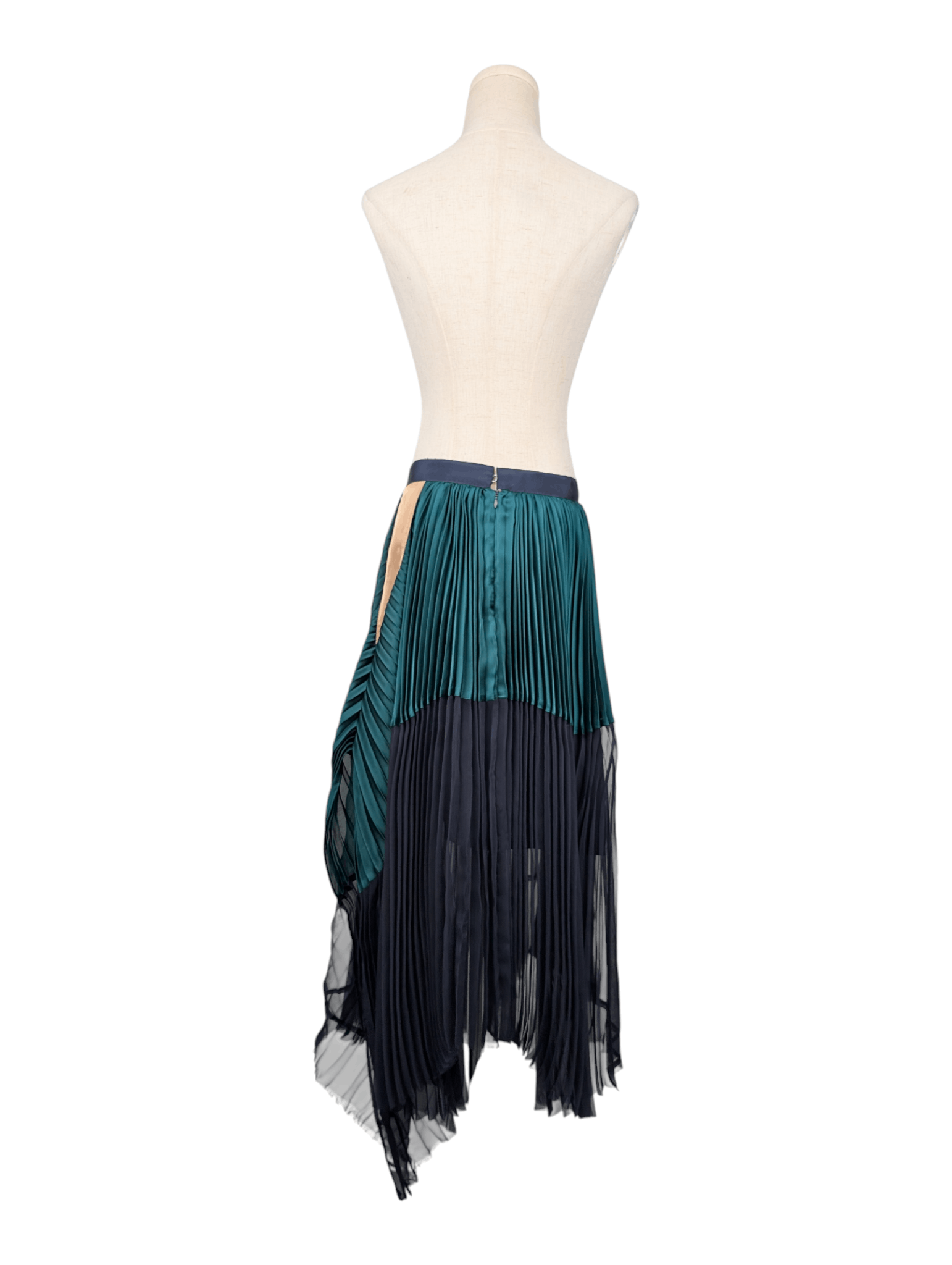 Sacai Sacai Green Sheer Pleated Midi Skirt Size 26" / US 2 / IT 38 - 2 Thumbnail