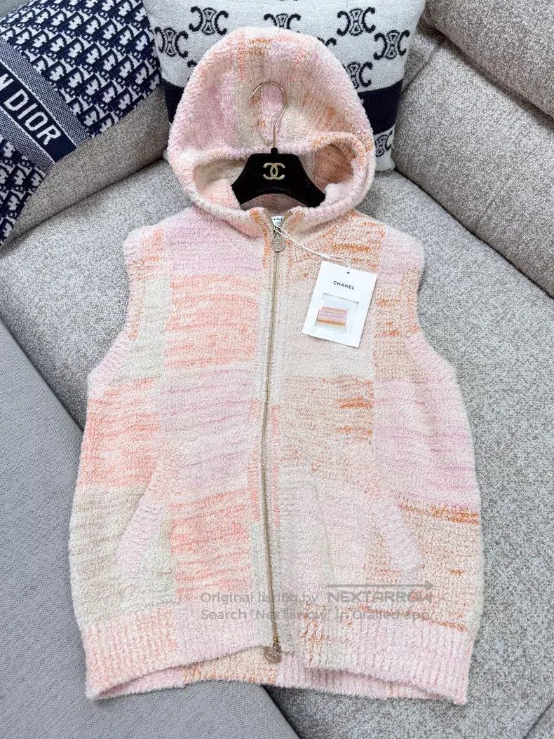 Chanel Chanel Orange dyed thick thread knitted vest jacket Size M / US 6-8 / IT 42-44 - 2 Thumbnail
