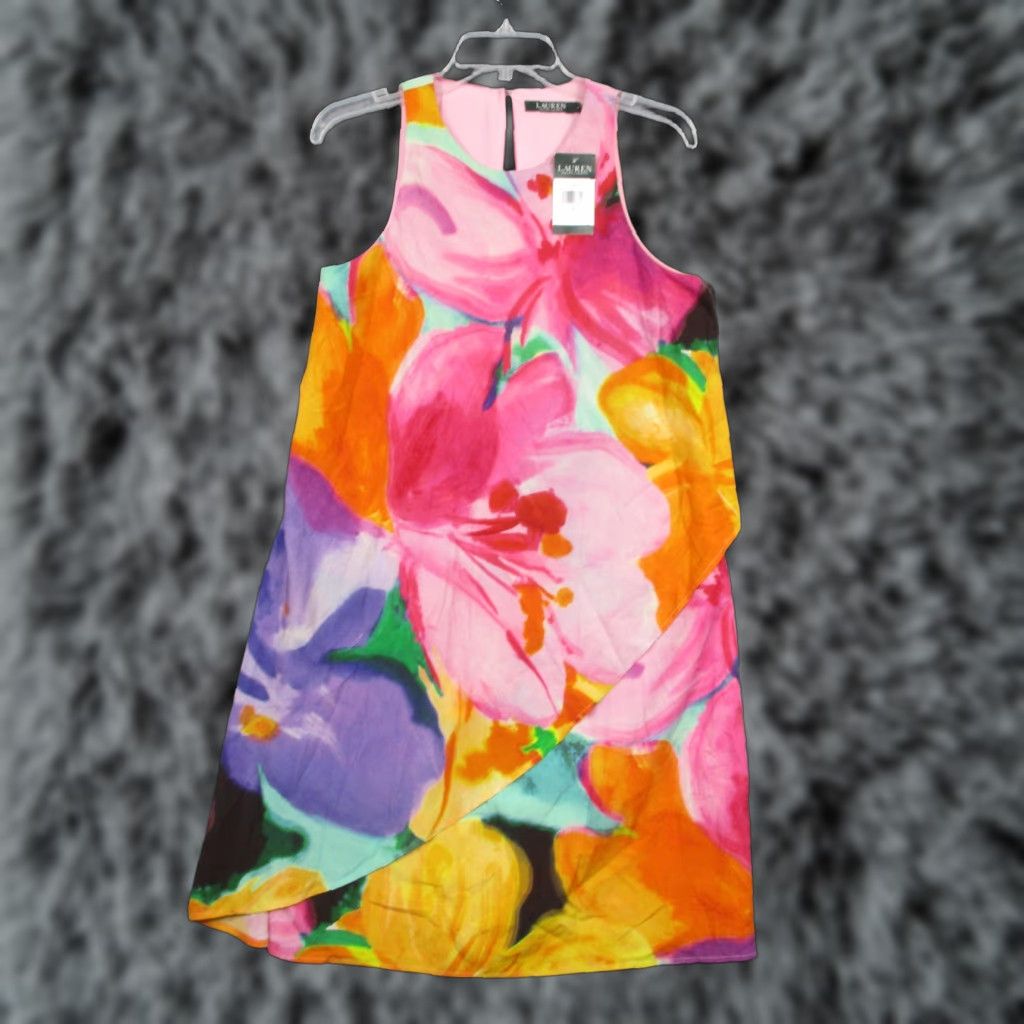 Ralph Lauren Lauren Ralph Lauren Dress Womens 4 Floral Sleeveless Asymmetrical Hem Spring Size S / US 4 / IT 40 - 1 Thumbnail