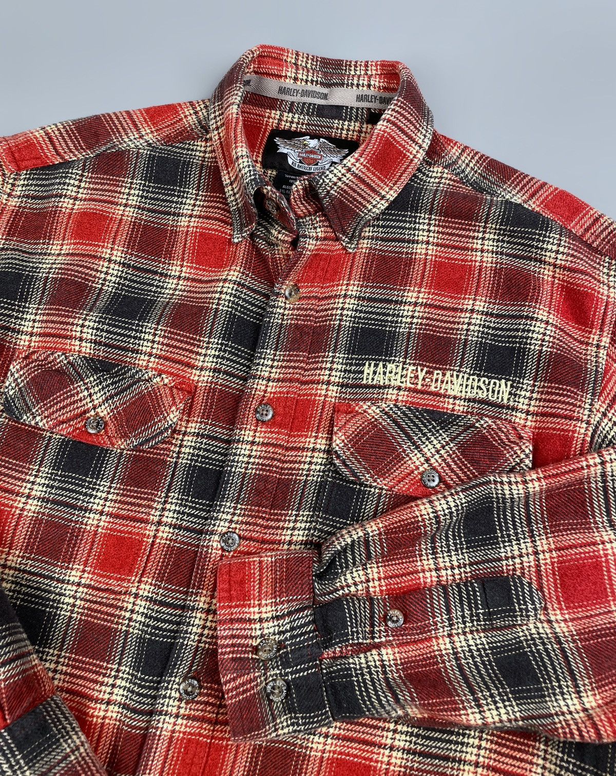 Vintage Vintage Harley-Davidson Motorcycle Checked Flannel Shirt L Size US L / EU 52-54 / 3 - 8 Thumbnail