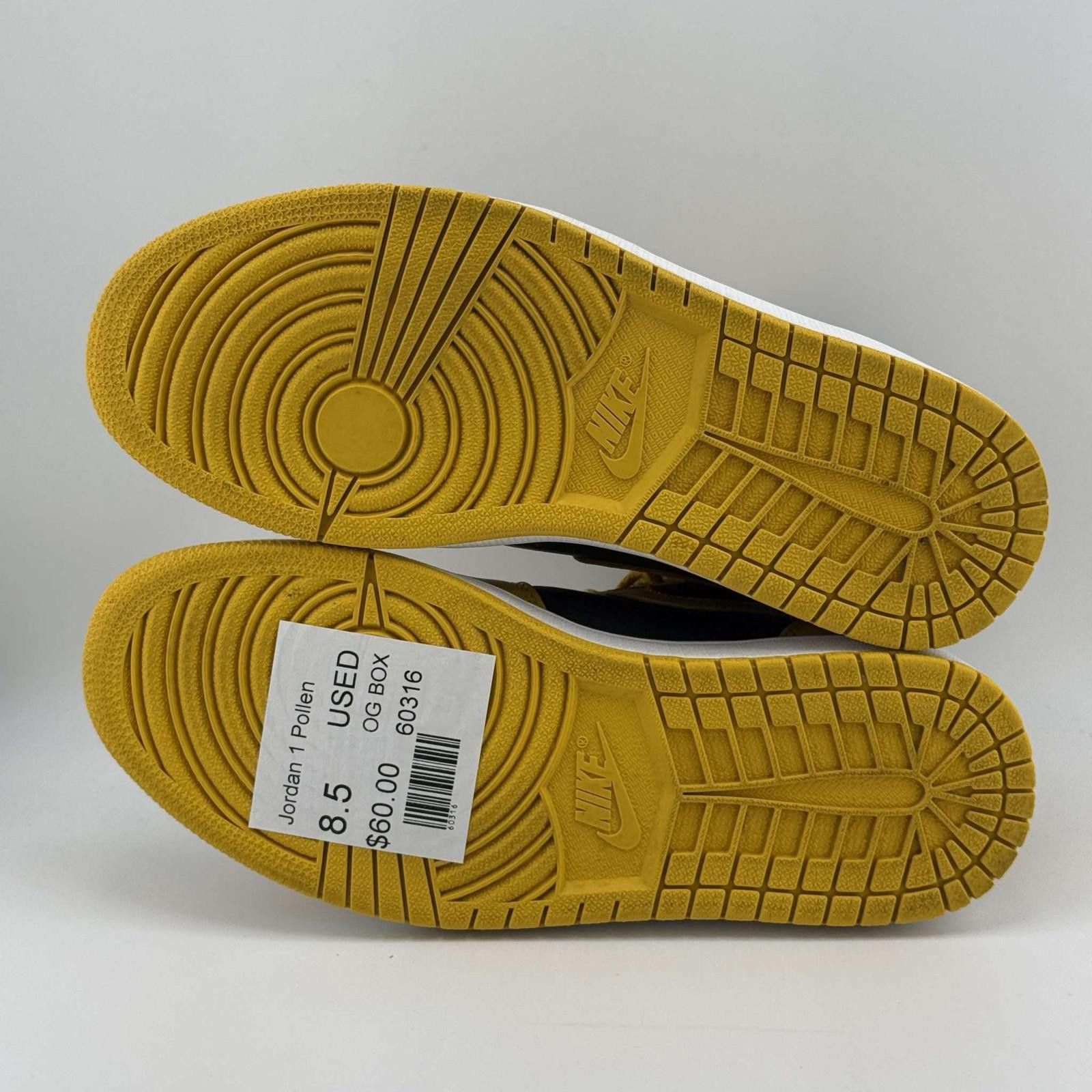 Nike Air Jordan 1 Retro High Pollen Black Yellow 8.5 Used Size US 8.5 / EU 41-42 - 6 Thumbnail