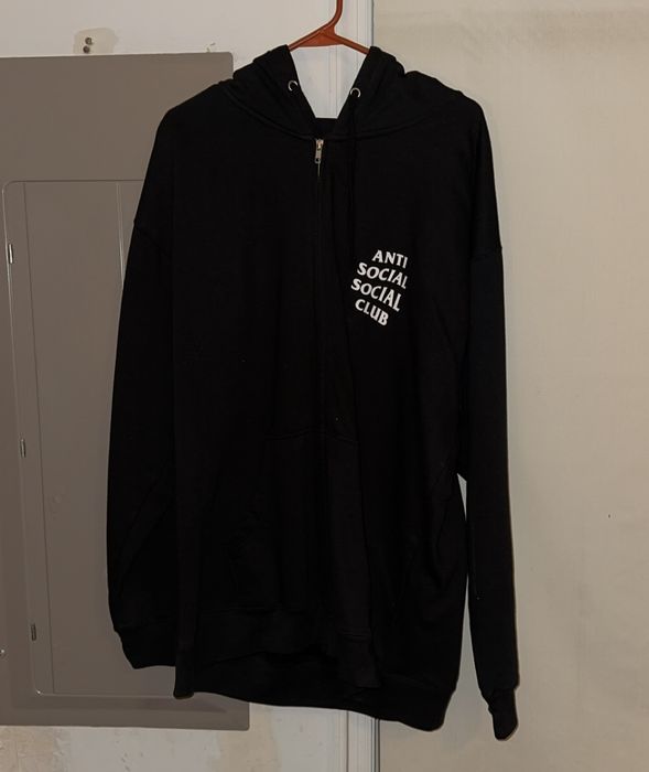 Anti Social Social Club Anti Social Social Club Zip Up Logo Hoodie