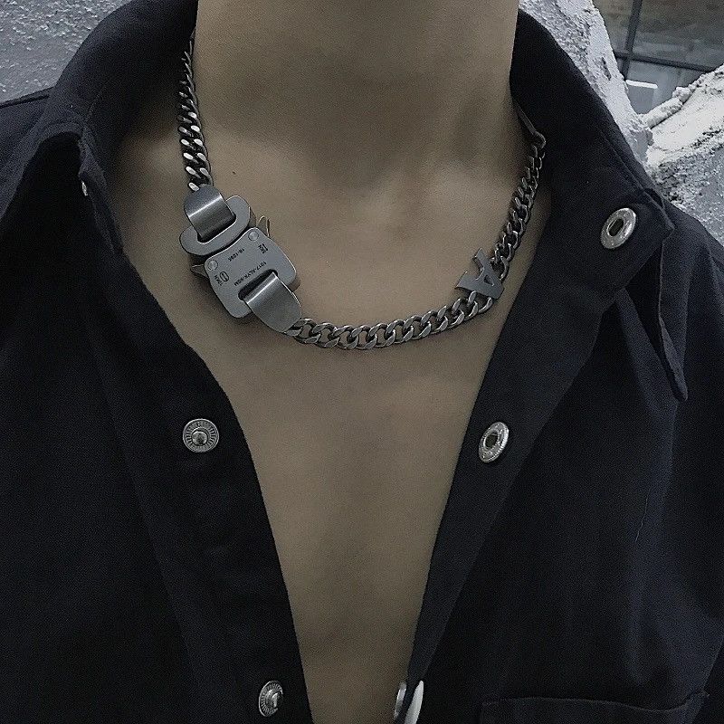Japanese Brand Hip Hop Punk Gothic Style Steel Metal Necklace Size ONE SIZE - 1 Thumbnail
