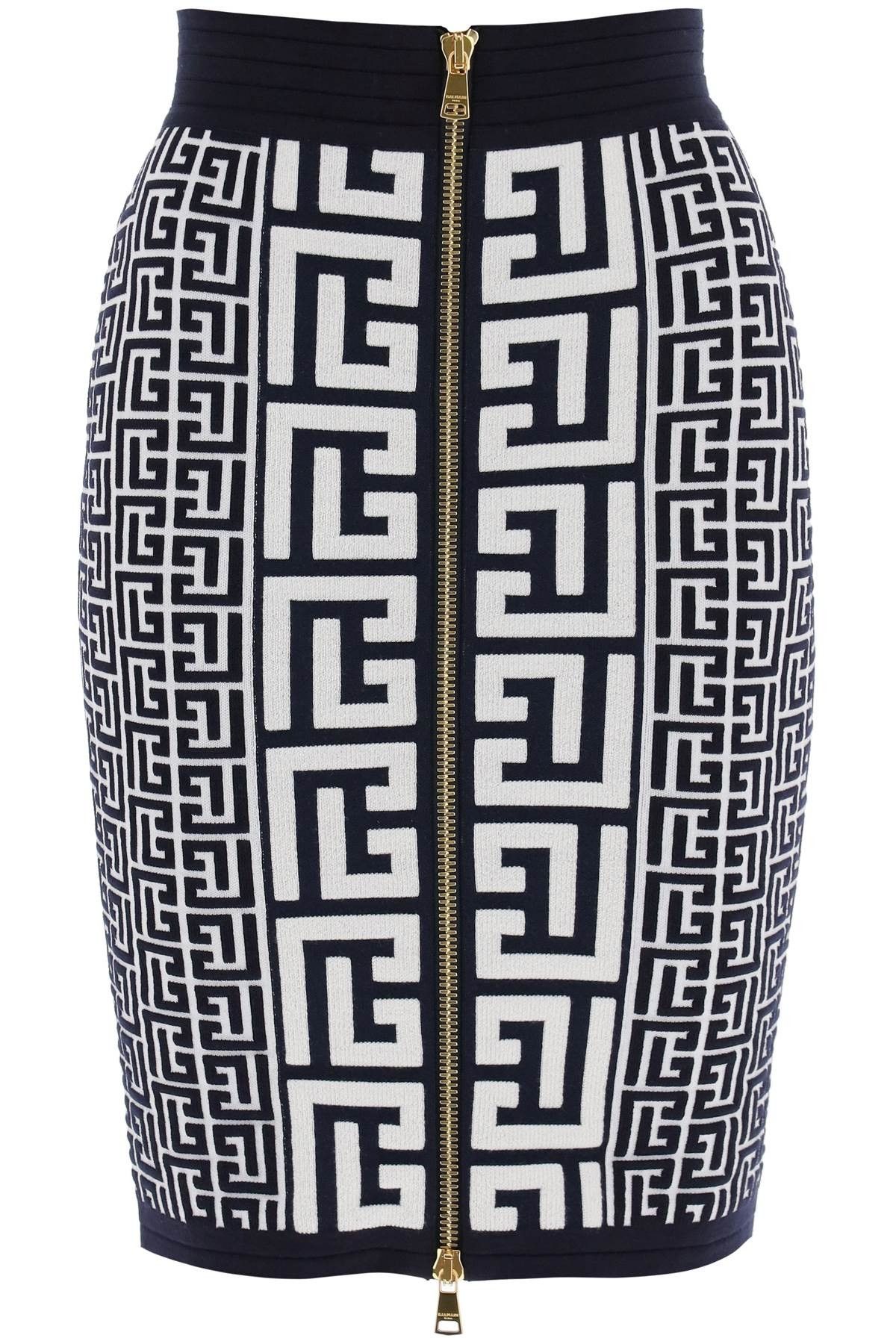 o1y0625 Midi Skirt in Midnight Blue/White