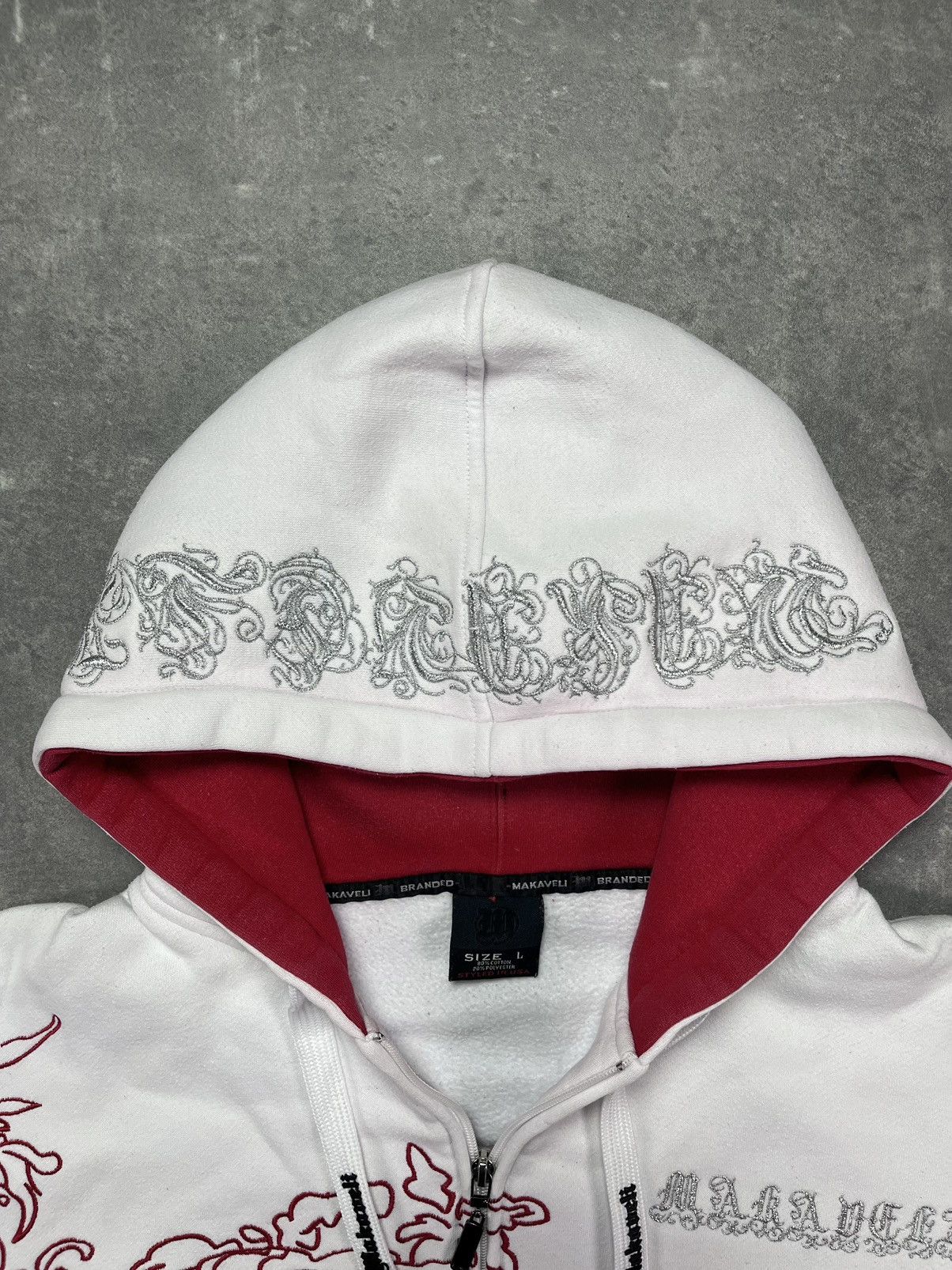 Makaveli Makaveli Wave Embroidered Heavy Zip Hoodie L Japanese Style Size US L / EU 52-54 / 3 - 9 Thumbnail