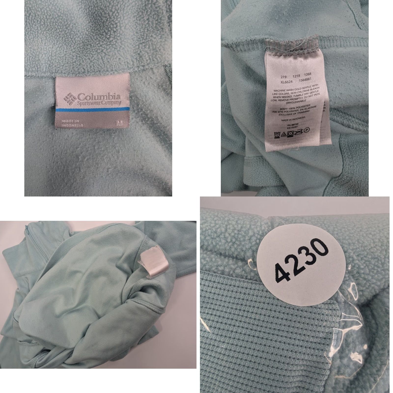 Vintage Columbia Sweatshirt 1/4 Zip Pullover Mock Neck Women's Medium Mint Green Size M / US 6-8 / IT 42-44 - 8 Thumbnail