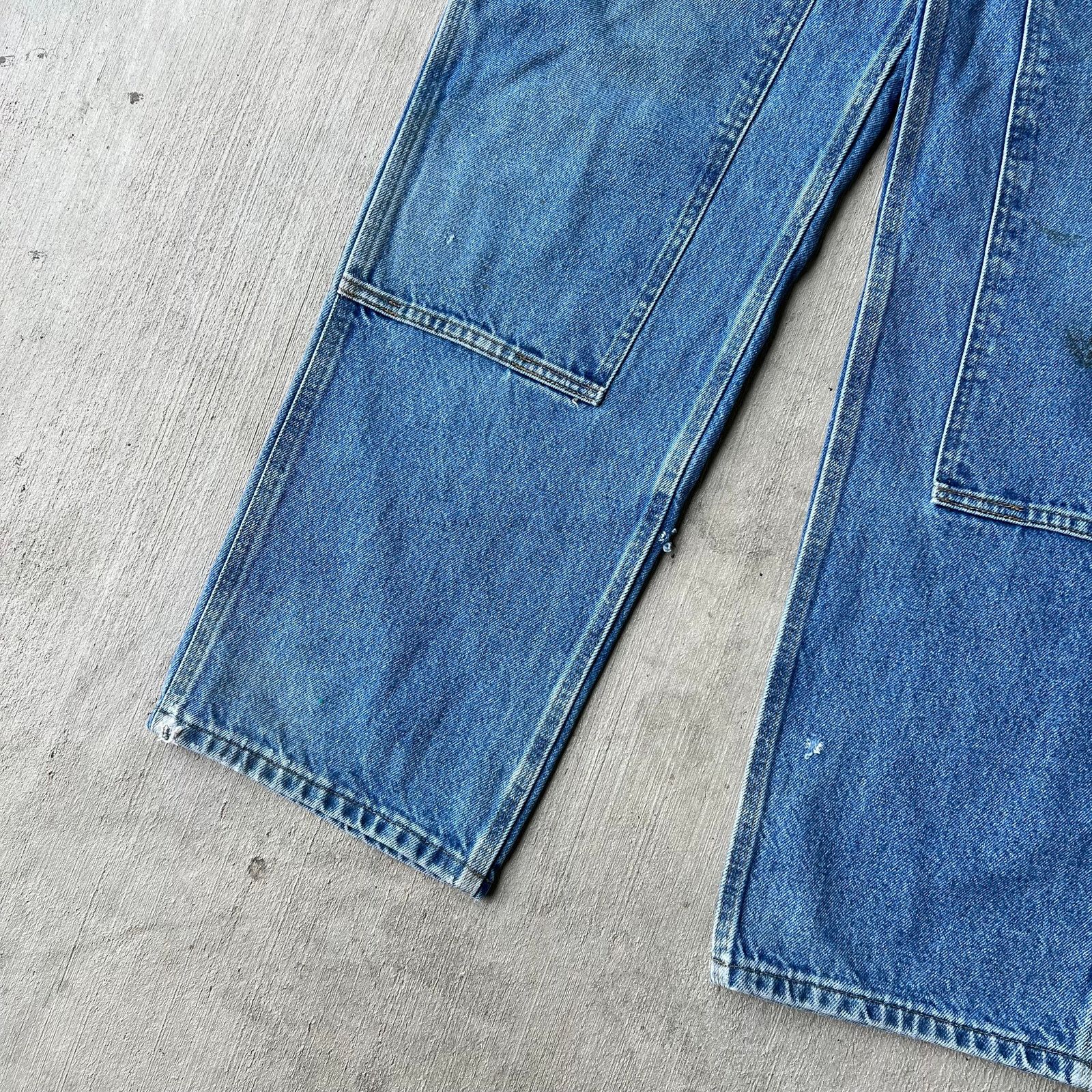 Carhartt × Vintage Carhartt blue denim jeans double knee work carpenter pants Size US 33 - 3 Thumbnail