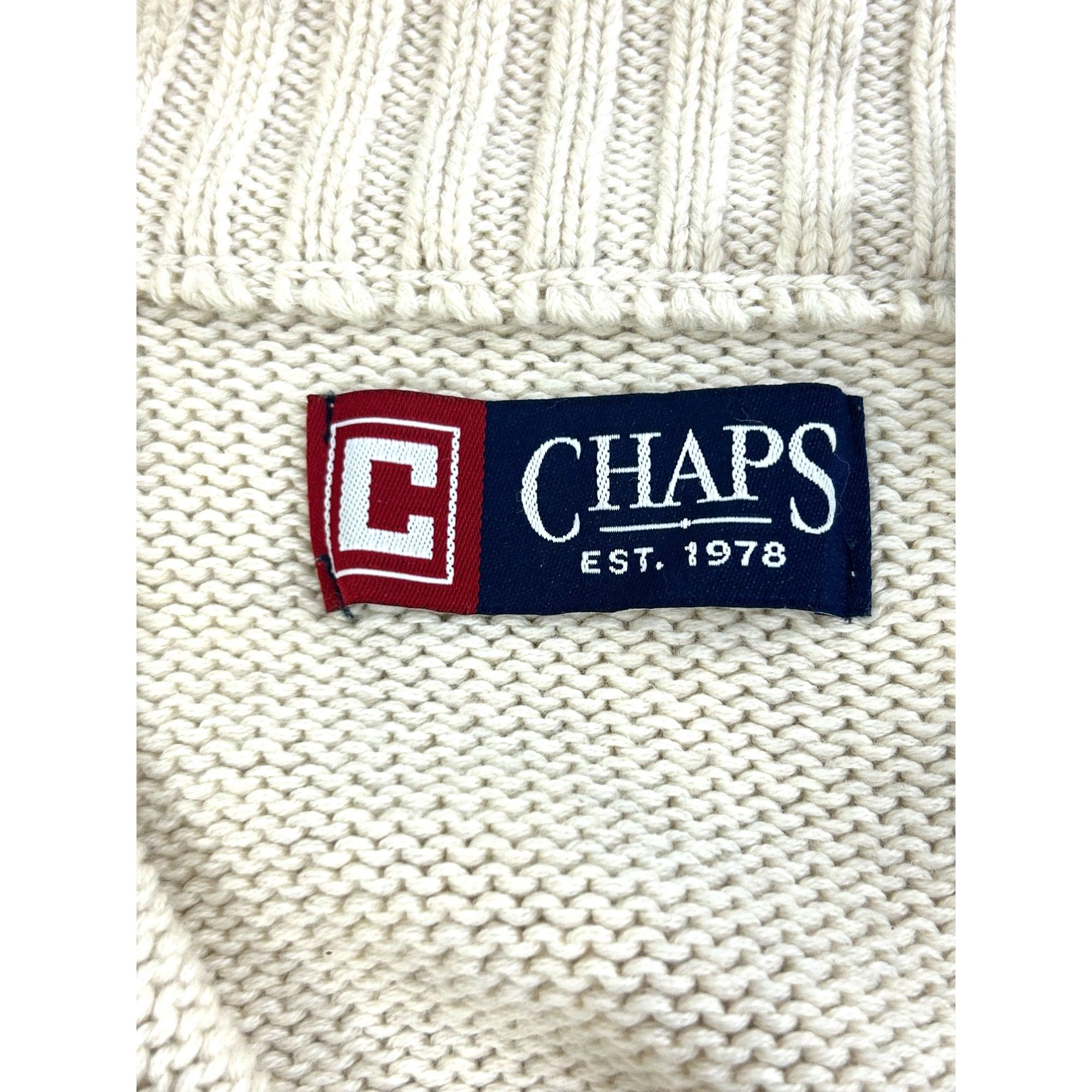Chaps Chaps Men’s Vintage Sweater M Cream Pullover 1/4 Zip Logo Kn Size US M / EU 48-50 / 2 - 5 Thumbnail