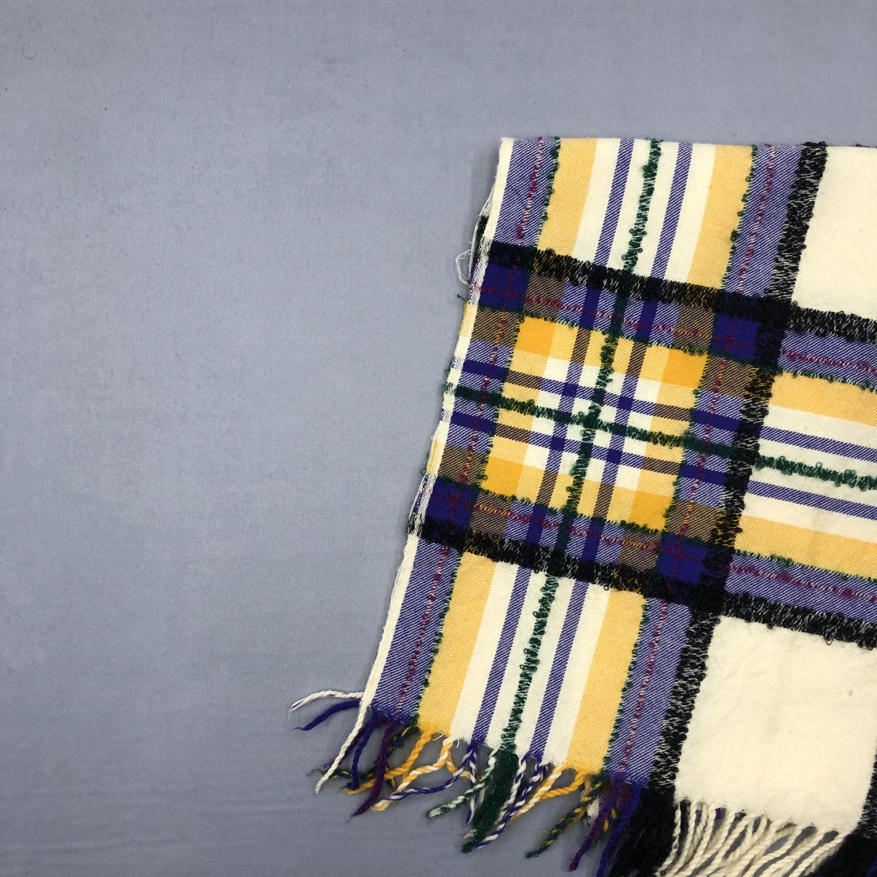 Japanese Brand Vintage Kenzo Scarf Muffler Wool Plaid Scarves Size ONE SIZE - 6 Thumbnail