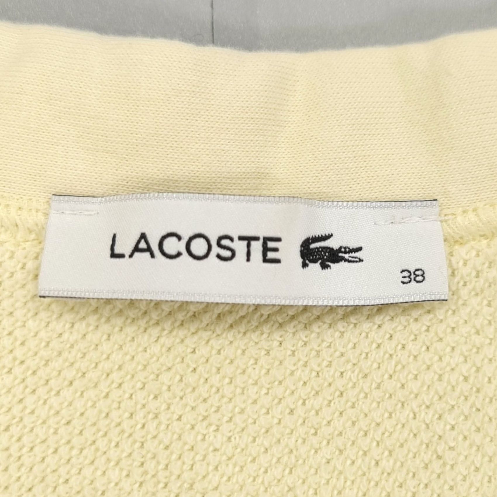 Lacoste Lacoste Cardigan Womens Yellow Button Front V-Neck Cotton Jumper 10 UK IT 38 Womens, Regular, Pockets Size L / US 10 / IT 46 - 3 Thumbnail