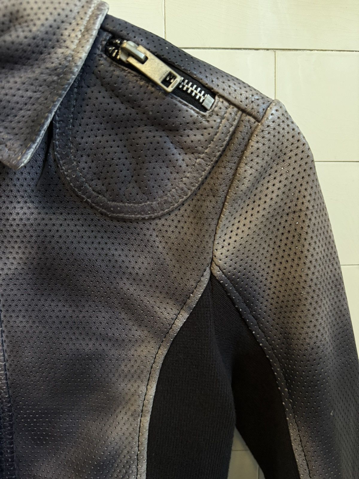 Diesel Panelled perforated-leather jacket Size XS / US 0-2 / IT 36-38 - 15 Thumbnail