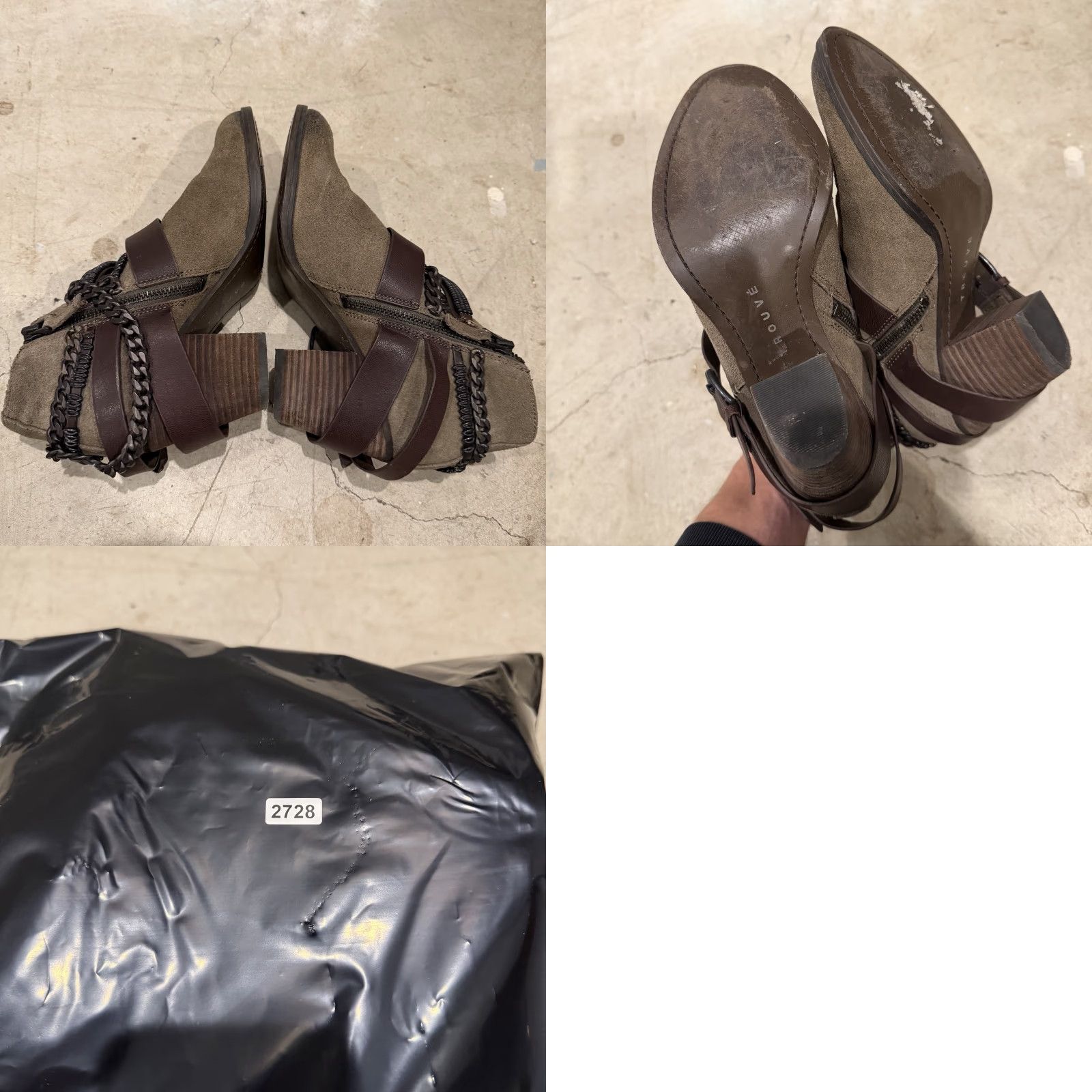 Vintage Trouve Bristol Suede Leather Chain Detail Western Ankle boots Size 8M Side Zip Size US 8 / IT 38 - 8 Thumbnail