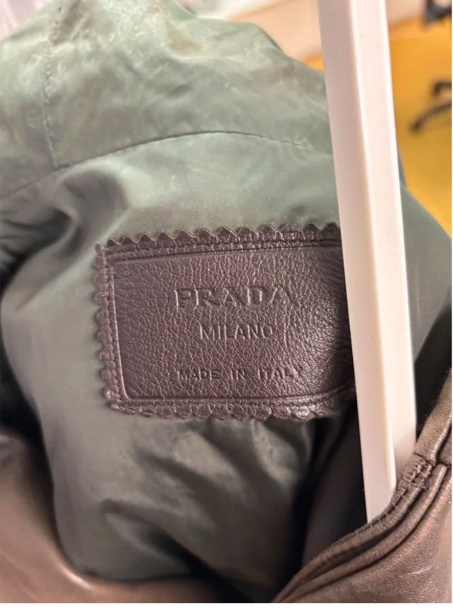 Prada Vintage Prada Milano Hooded Leather Coat Size US M / EU 48-50 / 2 - 4 Thumbnail