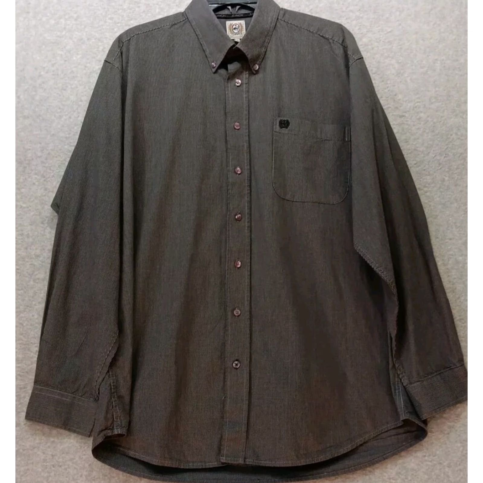 Logo 7 Cinch Shirt Long Sleeve Button-Up Black Men's L Pocket Logo Western Rodeo EUC Size US L / EU 52-54 / 3 - 3 Thumbnail