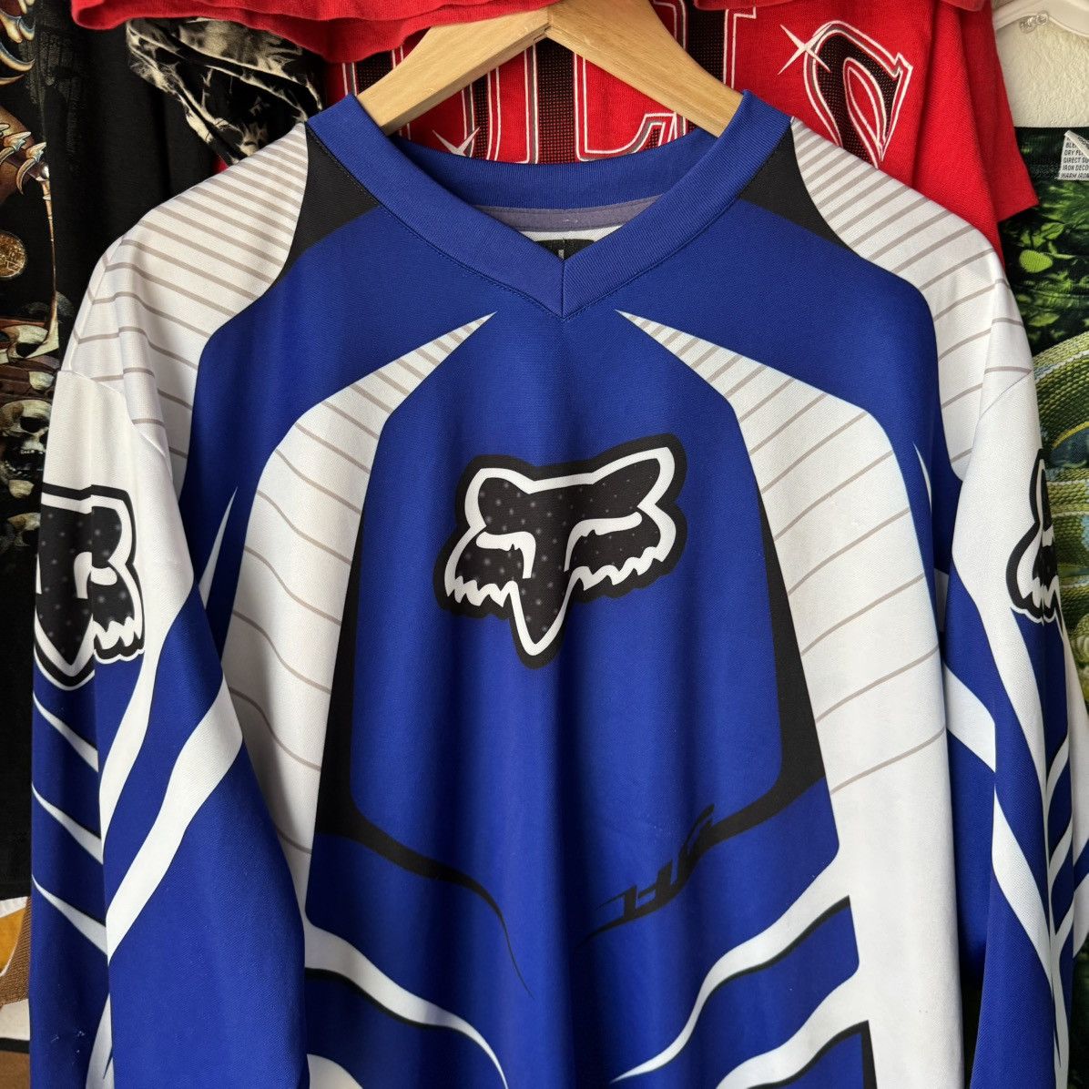 Fox Racing × Playboi Carti × Vintage FOX MOTOCROSS VINTAGE OVERSIZED RACING JERSEY 90s AOP SKATER Size US L / EU 52-54 / 3 - 3 Thumbnail