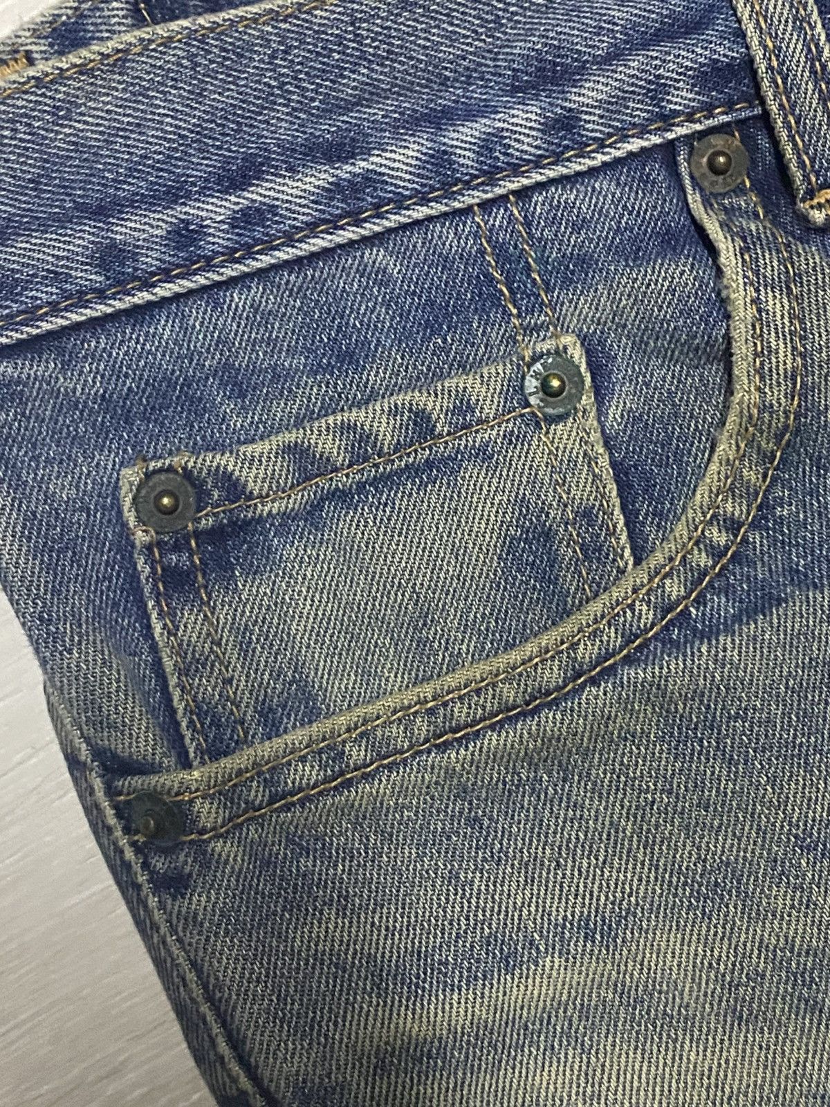 Japanese Brand Vintage GLHeart Mud Wash Distressed Loose Jeans Size US 31 - 10 Thumbnail