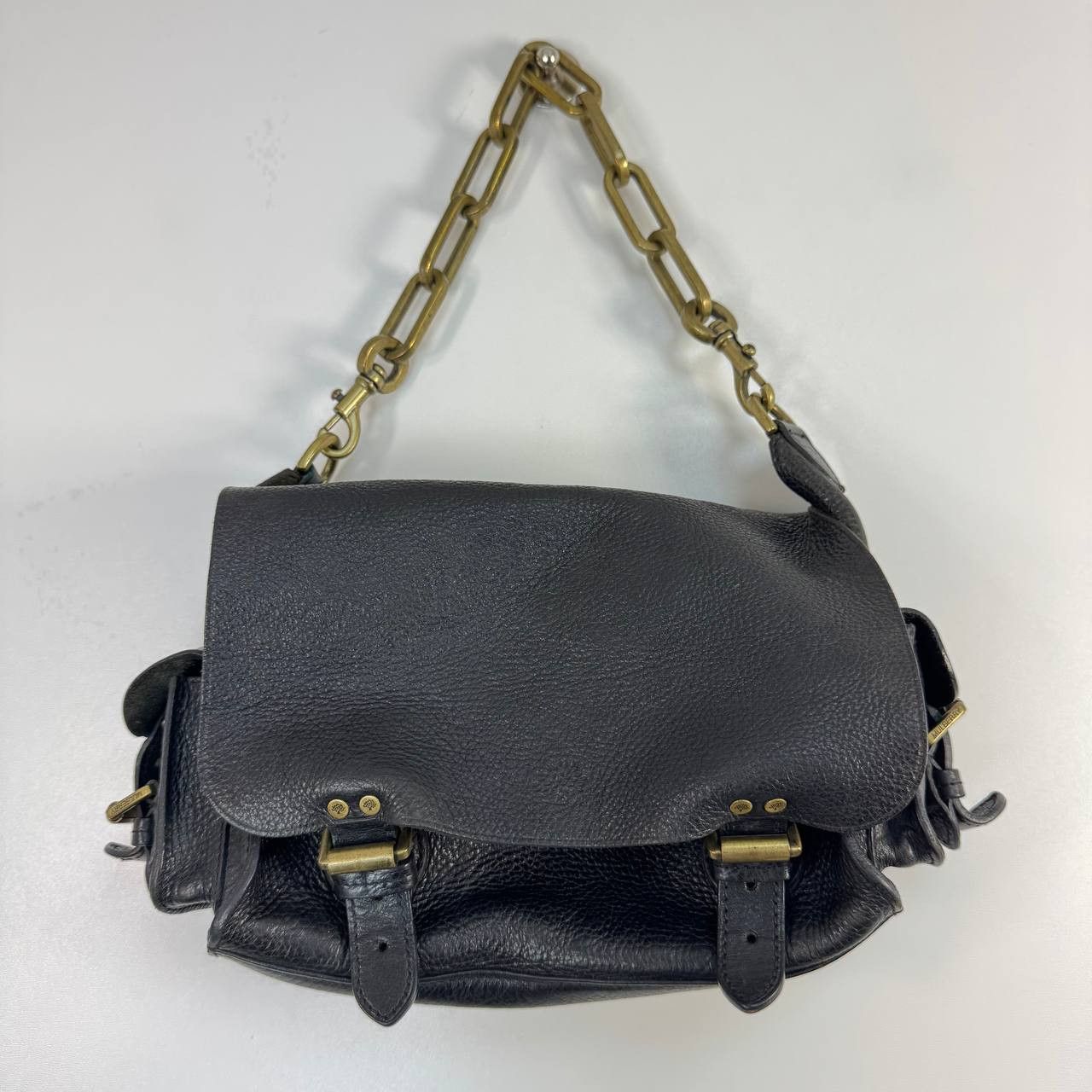 Mulberry Mulberry Leather Shoulder Bag Black Brass Buckle Womens Size ONE SIZE - 1 Thumbnail