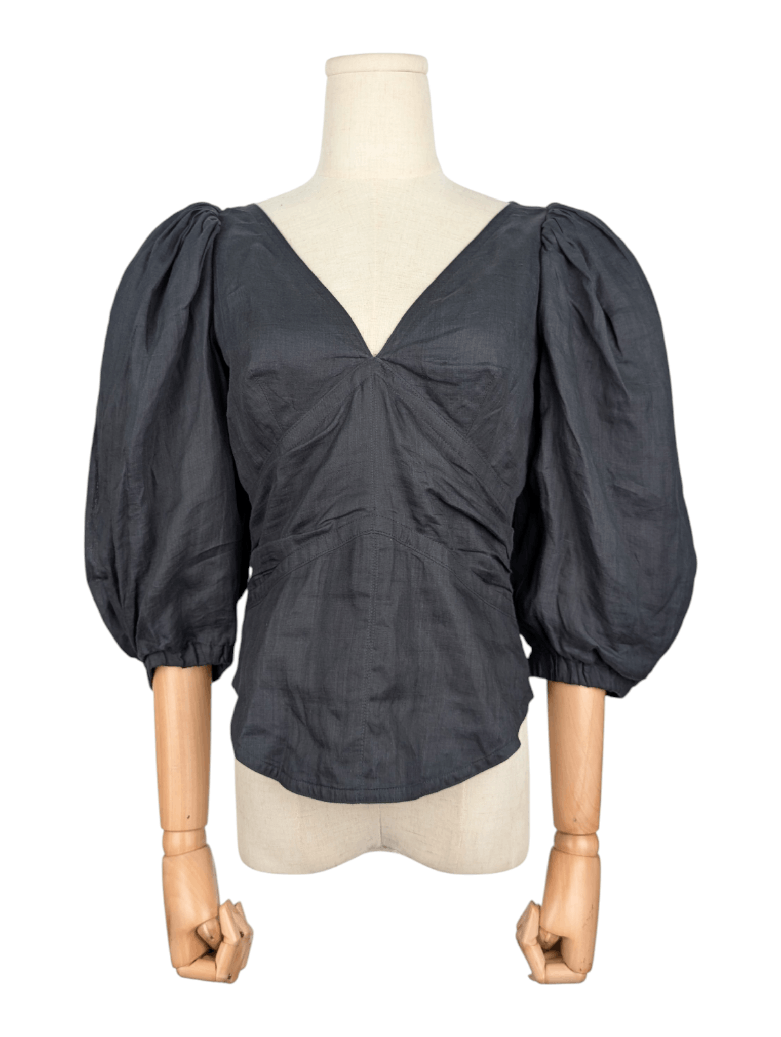 Isabel Marant Isabel Marant Black Blouse With Puffed Shoulders Size XS / US 0-2 / IT 36-38 - 1 Thumbnail