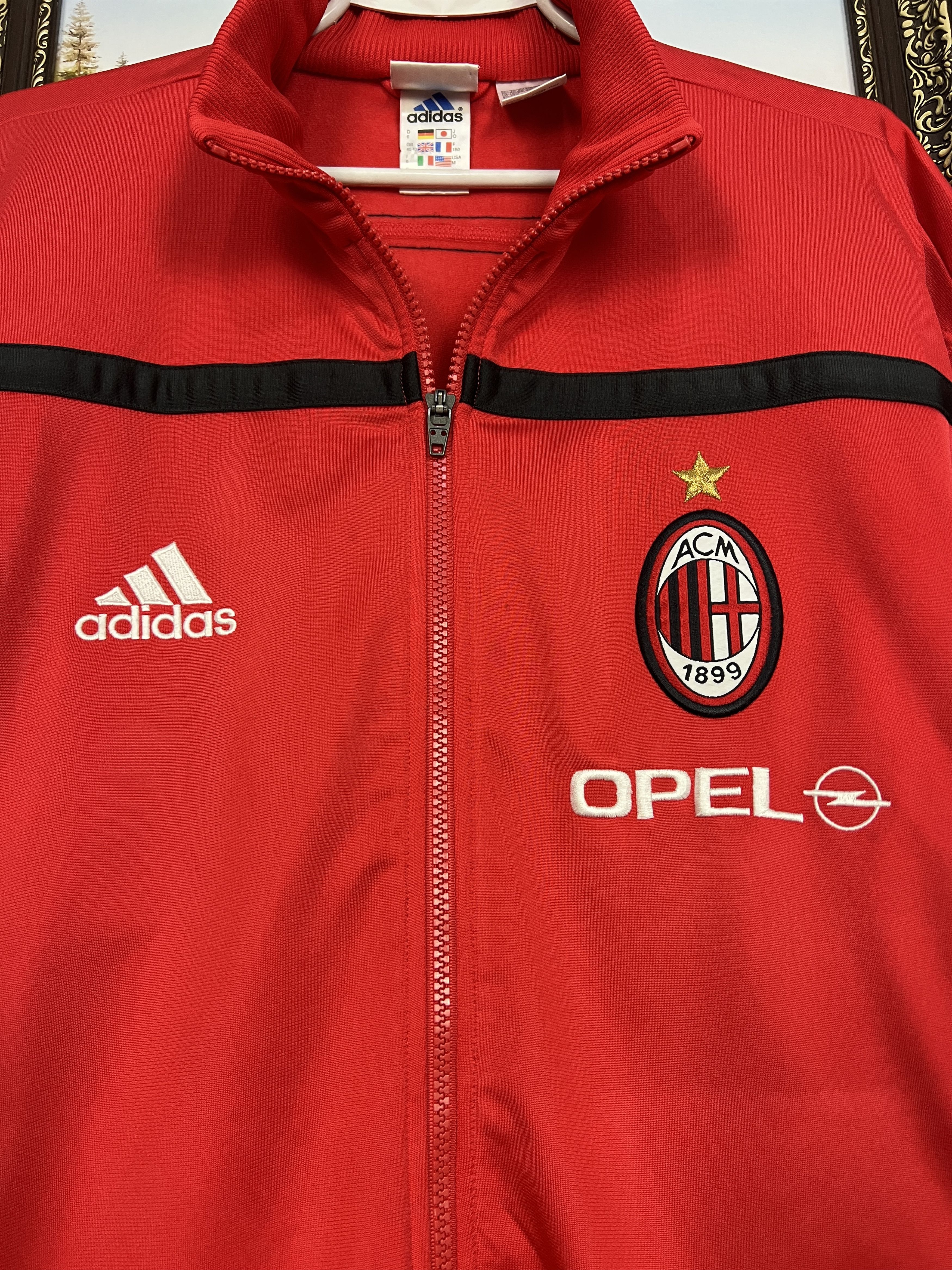 Adidas Vintage 90's Adidas AC Milan Football Red Jacket Soccer Size US M / EU 48-50 / 2 - 3 Thumbnail