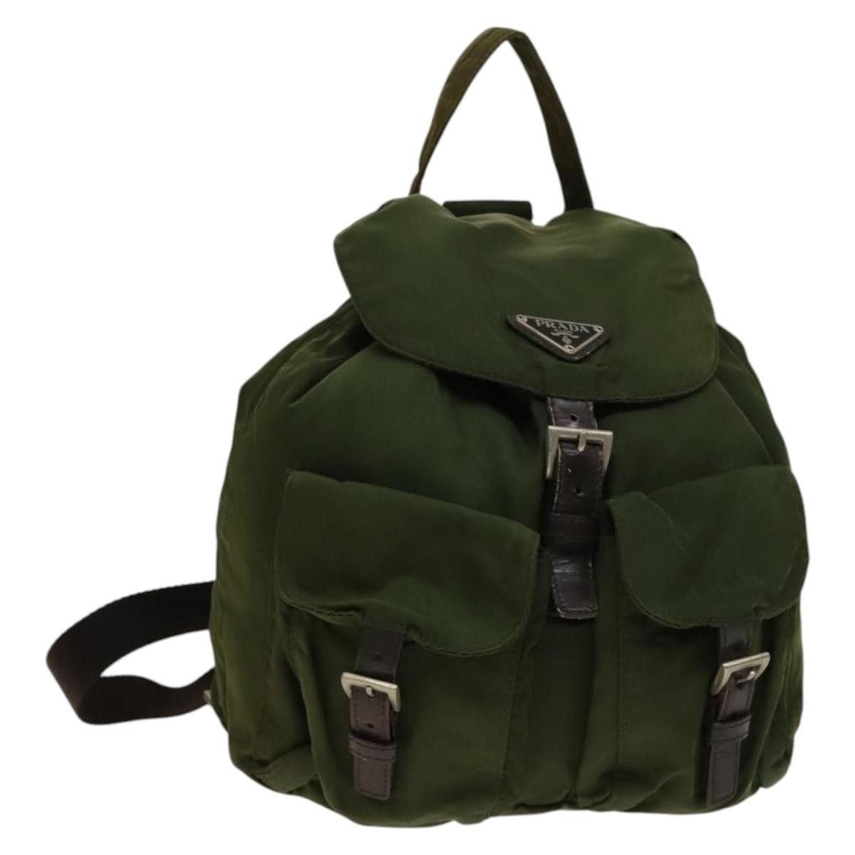 Prada Prada Vela Double Front Pocket Backpack Tessuto with Saffiano Leather Size ONE SIZE - 1 Thumbnail