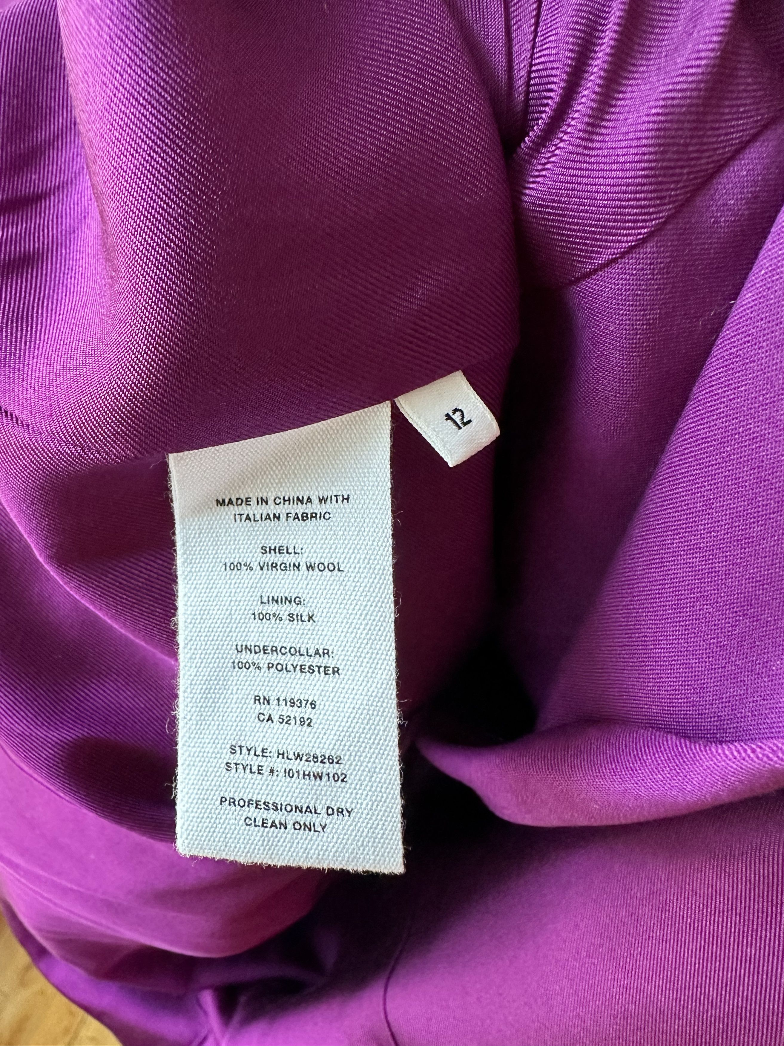 Helmut Lang Helmut Lang Purple Silk Unisex Long Blazer Size XL / US 12-14 / IT 48-50 - 2 Thumbnail