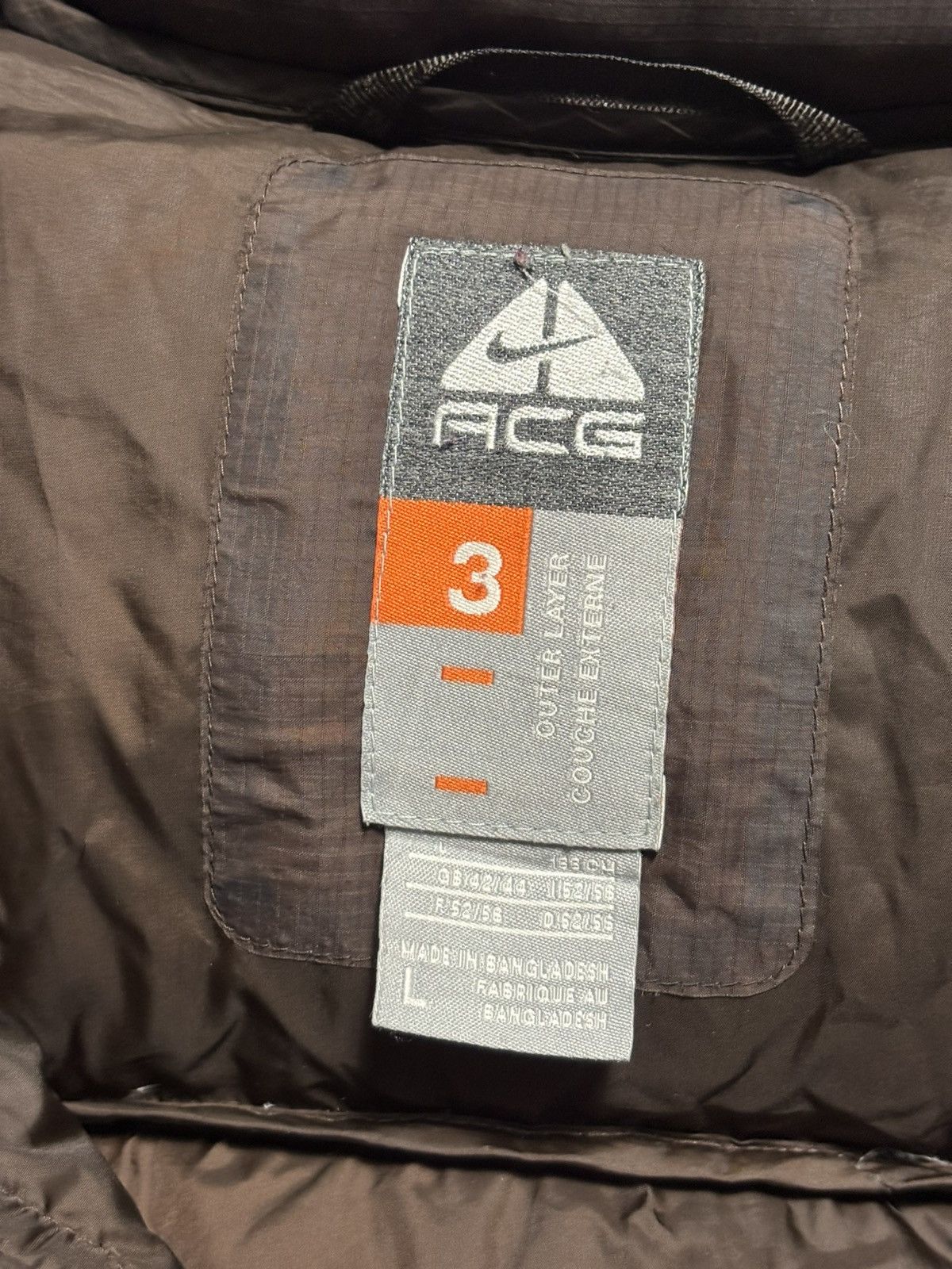Nike ACG Vintage 2000’s Nike ACG No Sew Brown Puffer Jacket Size US L / EU 52-54 / 3 - 10 Thumbnail