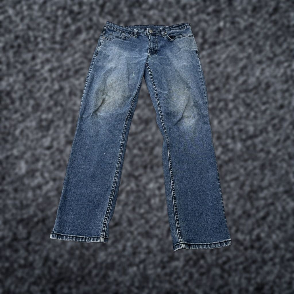 Buffalo David Bitton Buffalo Buffalo David Bitton Jackson-X Jeans 32x30 Straight Stretch Dark Wash Jeans Mens Regular 32 Blue Belt Loops 5-Pocket Size US 32 / EU 48 - 1 Thumbnail