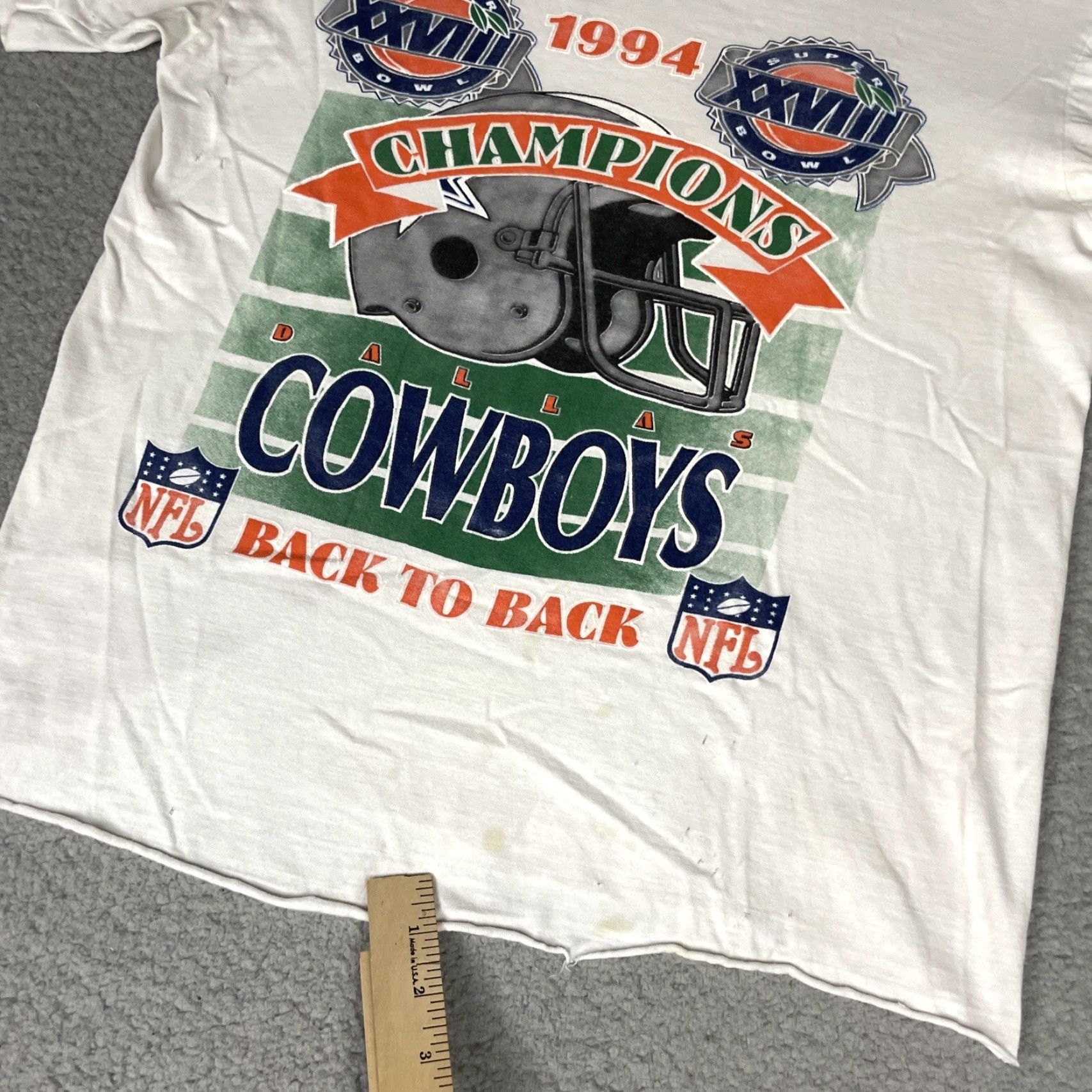Vintage VINTAGE Dallas Cowboys Shirt Adult S White 1990s NFL Super Bowl Champion Back To Back Nike? Size US S / EU 44-46 / 1 - 3 Thumbnail