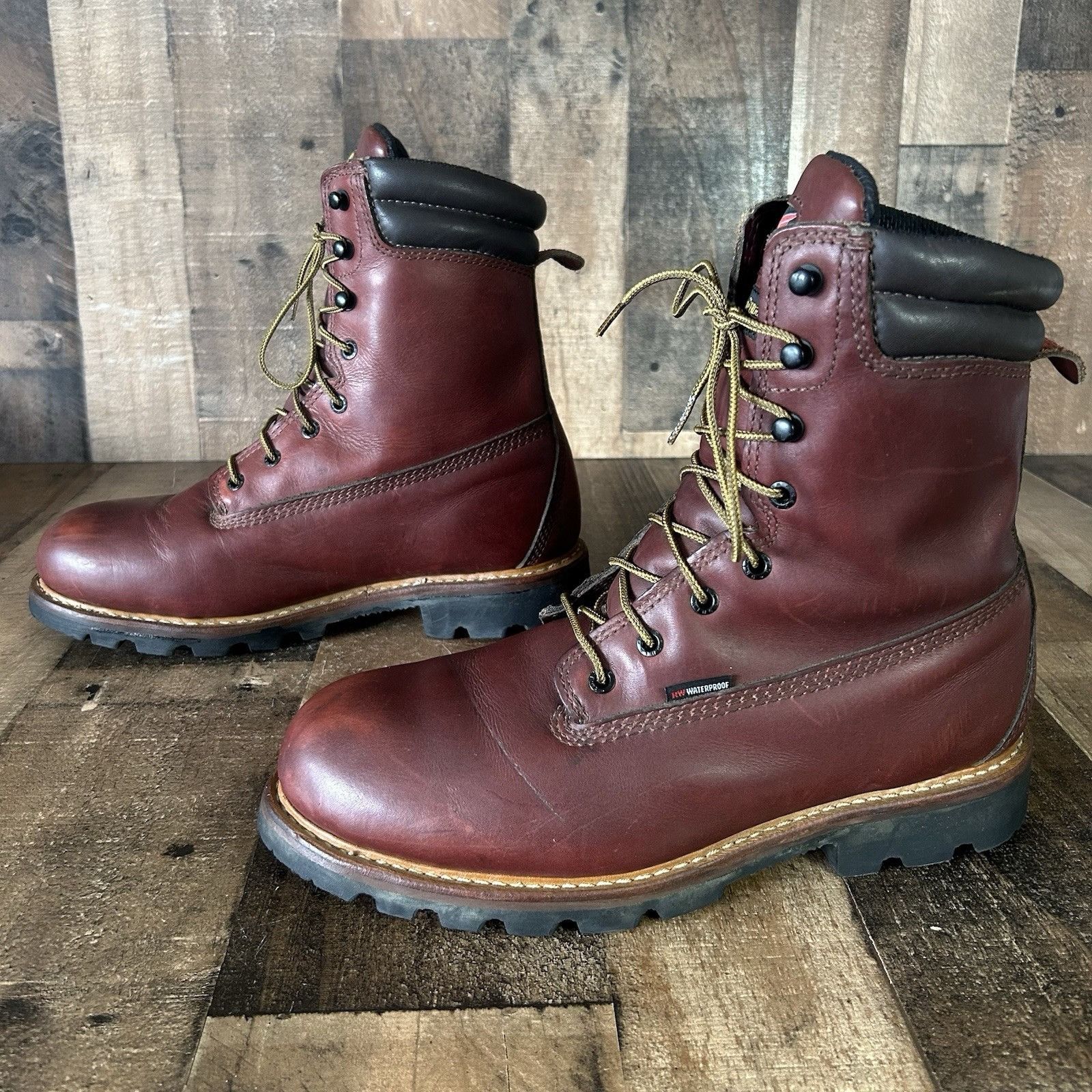 Red Wing Red Wing 1201 EH Lace Up Waterproof Work Boots Mens 9.5 EE Size US 9.5 / EU 42-43 - 12 Thumbnail