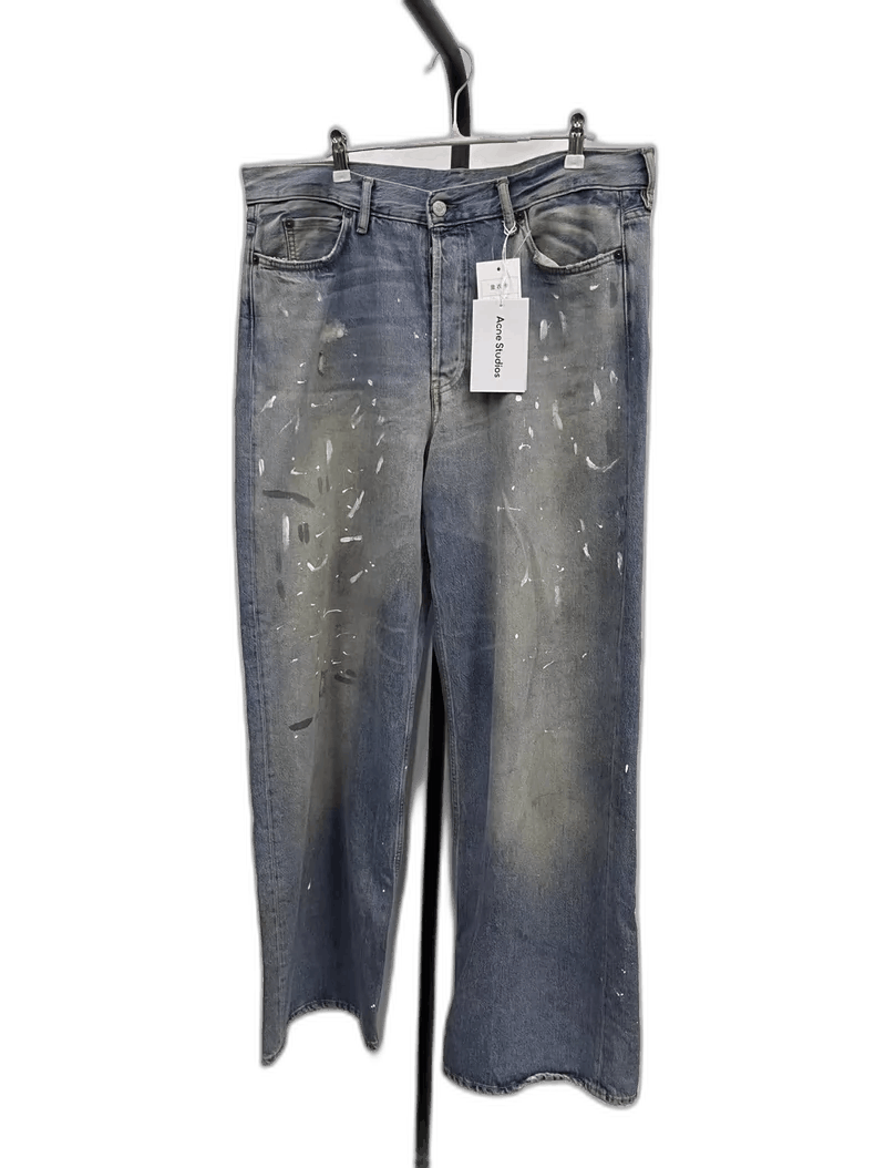 Acne Studios Acne Studios Distressed Wide Leg Denim Pants-yf Size US 44 / EU 60 - 1 Thumbnail