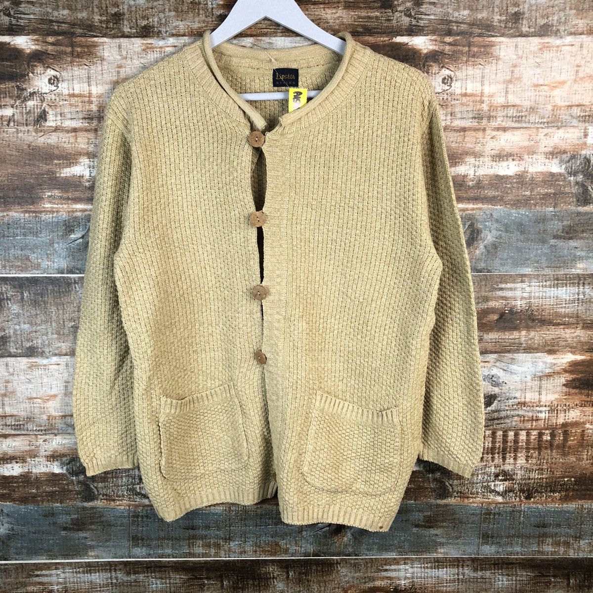 Homespun Knitwear Upstar Brown Patterned Cardigan Knitwear #A1548 Size M / US 6-8 / IT 42-44 - 3 Thumbnail