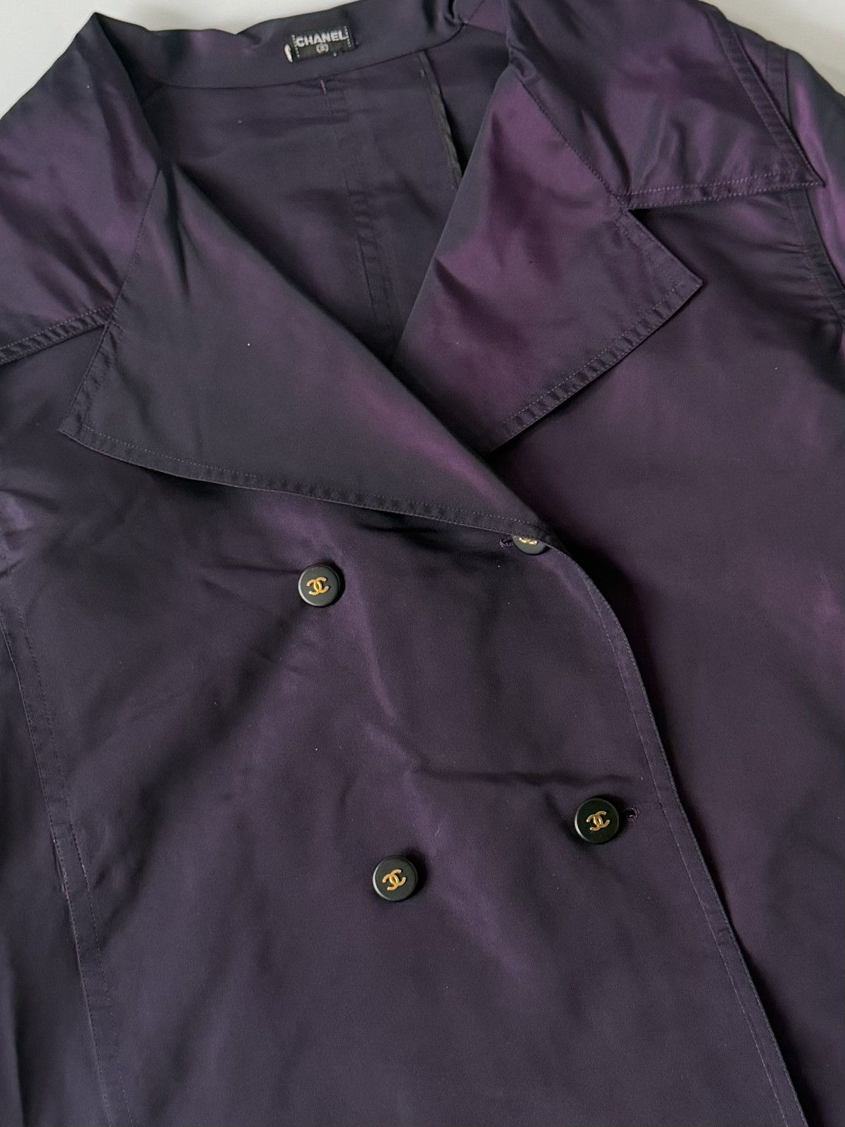 Chanel Chanel Double-Breasted Purple Coat Size L / US 10 / IT 46 - 6 Thumbnail