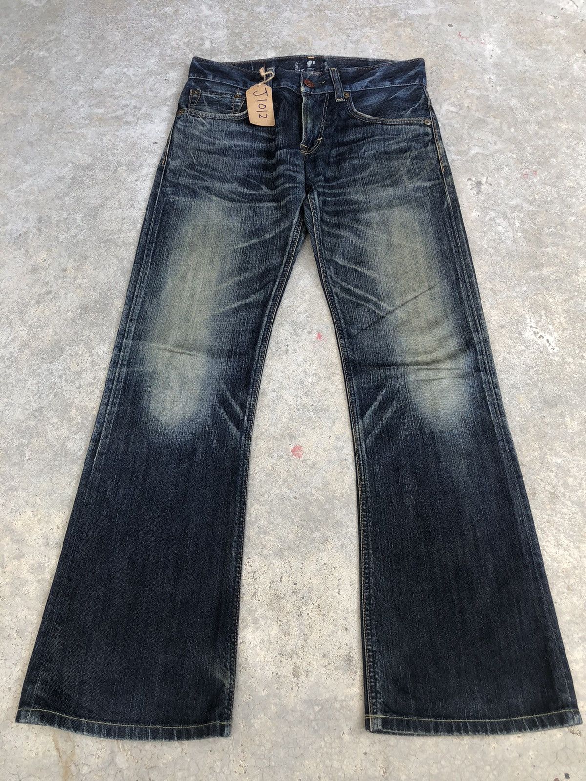 If Six Was Nine 2000s EDWIN 503 BLUE TRIP MUD WASH FLARED JEAN