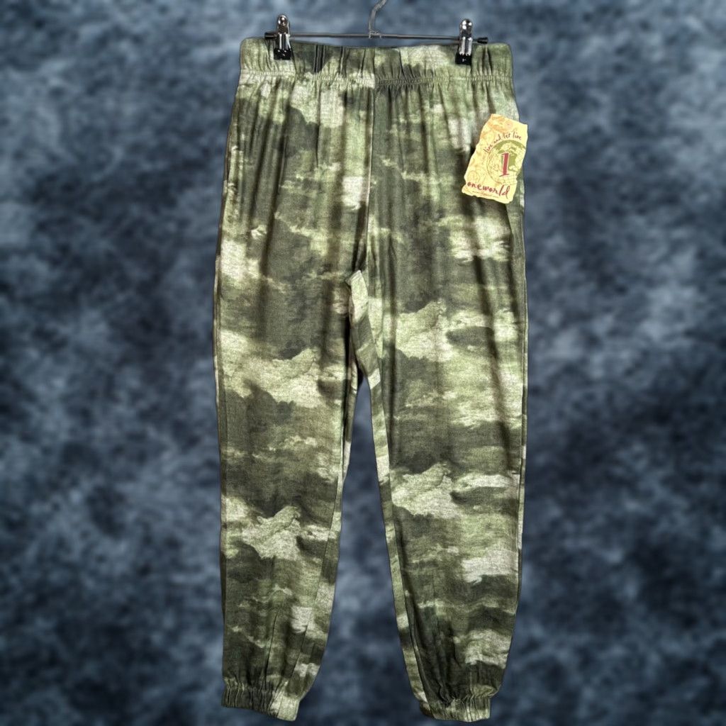 Vintage VINTAGE OneWorld Womens Green Camo Jogger Pants M Medium High Rise Ankle 28in Inseam Polyester Spandex NEW with Tags Mens Womens Girls? Size 32" / US 10 / IT 46 - 1 Thumbnail