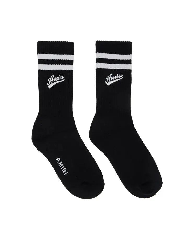 Amiri o1mle0925 Size: 45/46 Amiri Varsity Script Sock Black/White Size ONE SIZE - 2 Thumbnail