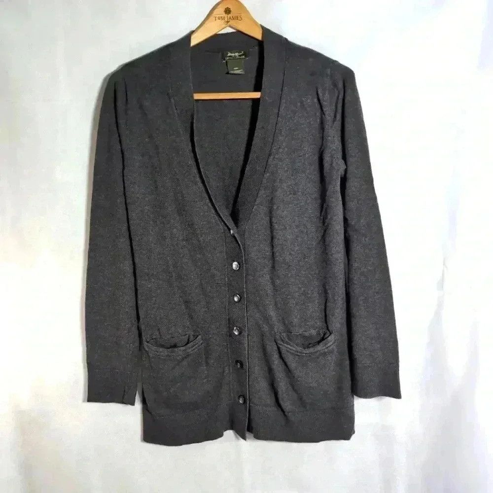 Eddie Bauer Eddie Bauer dark Gray Cotton/Cashmere cardigan sweater sz M Size M / US 6-8 / IT 42-44 - 1 Thumbnail