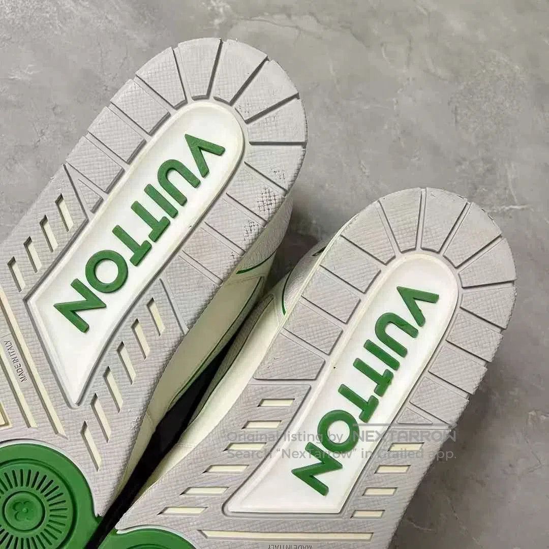 Louis Vuitton Louis Vuitton LV White Green Velcro Trainer. Size US 10 / EU 43 - 6 Thumbnail