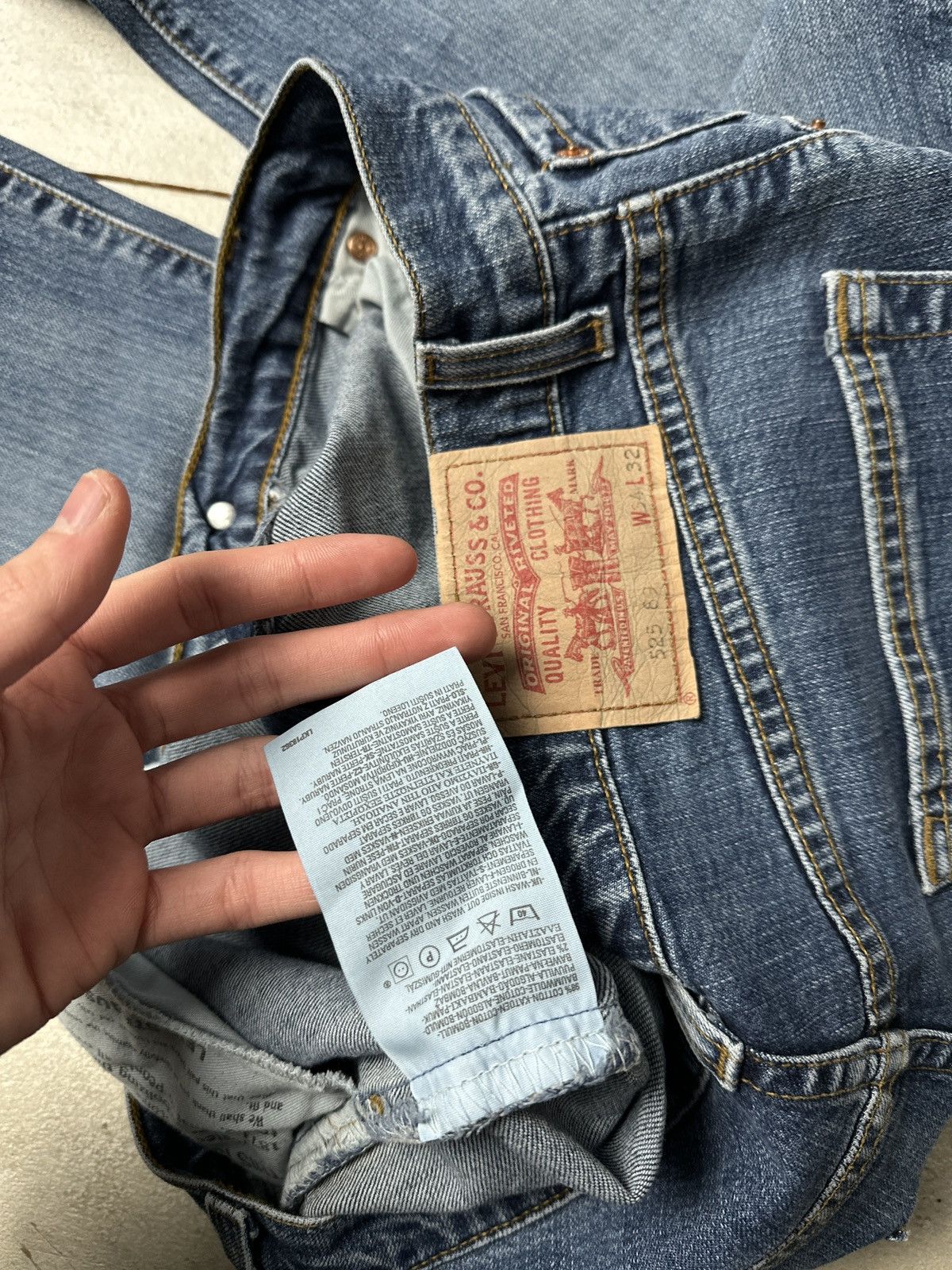 Levi's BOOTCUT🚨Vintage 90s Levis Jeans 525 69 Light Wash Denim Size 32" / US 10 / IT 46 - 6 Thumbnail