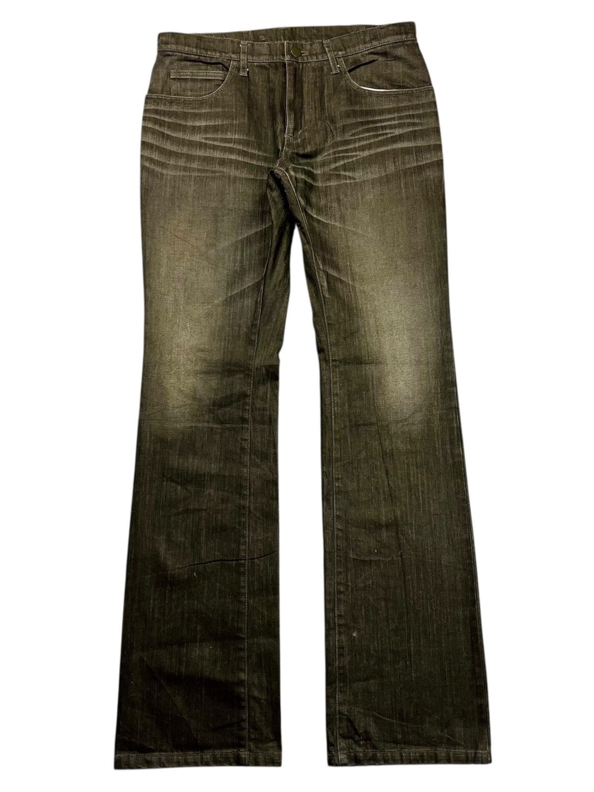 If Six Was Nine 2000s Tete Homme - Chocolate Mudwash Flared Denim - Size US 29 - 1 Thumbnail