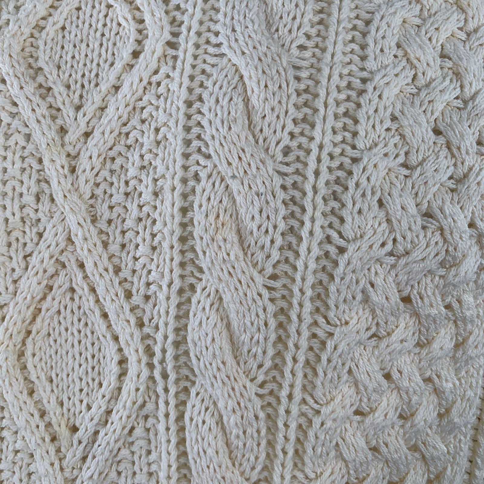 Polo Ralph Lauren Size L Cream Cable Knit Cotton Crew Neck Sweater Size US L / EU 52-54 / 3 - 5 Thumbnail