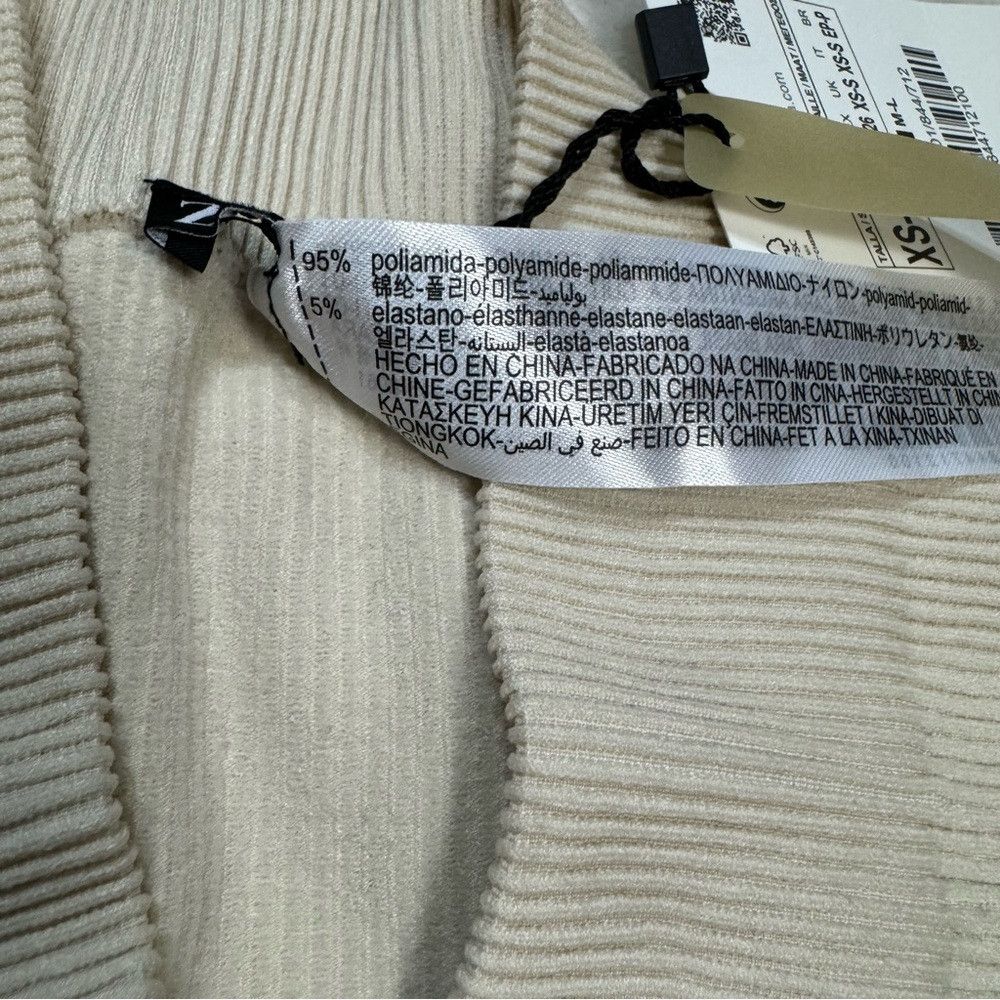 Zara NWT New ZARA Ivory Seamless Ribbed Leggings Size XS/S Size 25" / US 0 / IT 36 - 8 Thumbnail