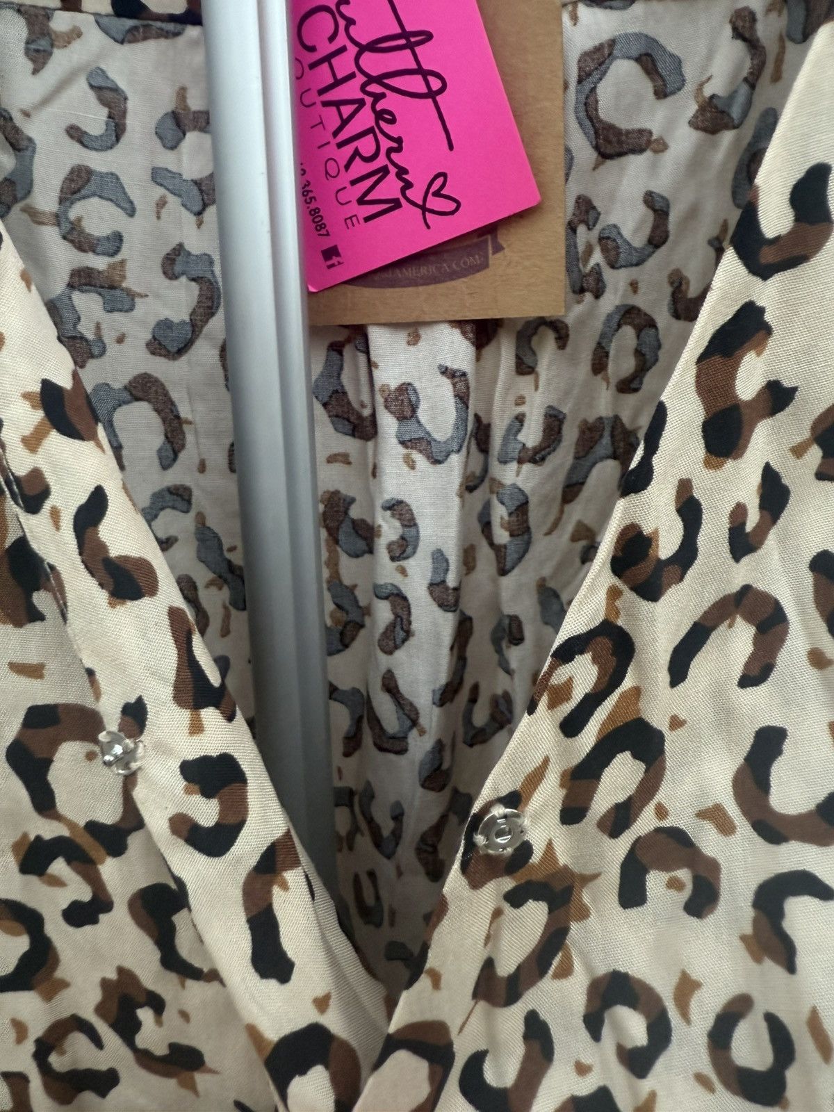 Other Kori America Bodysuit Cream Black Cheetah Print Womens Size S / US 4 / IT 40 - 5 Thumbnail