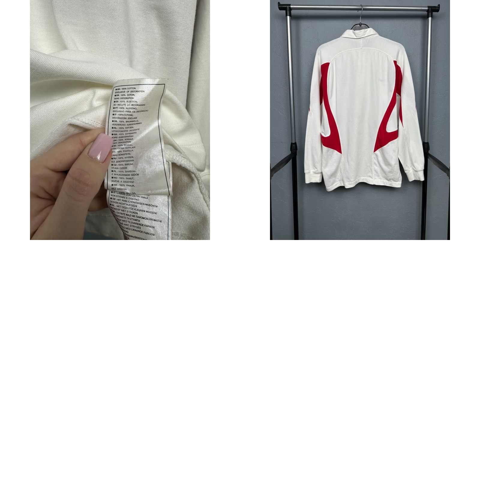 Nike Nike O2 Vintage Rugby Long Sleeve Polo Shirt L Mens White Polo Size US L / EU 52-54 / 3 - 8 Thumbnail