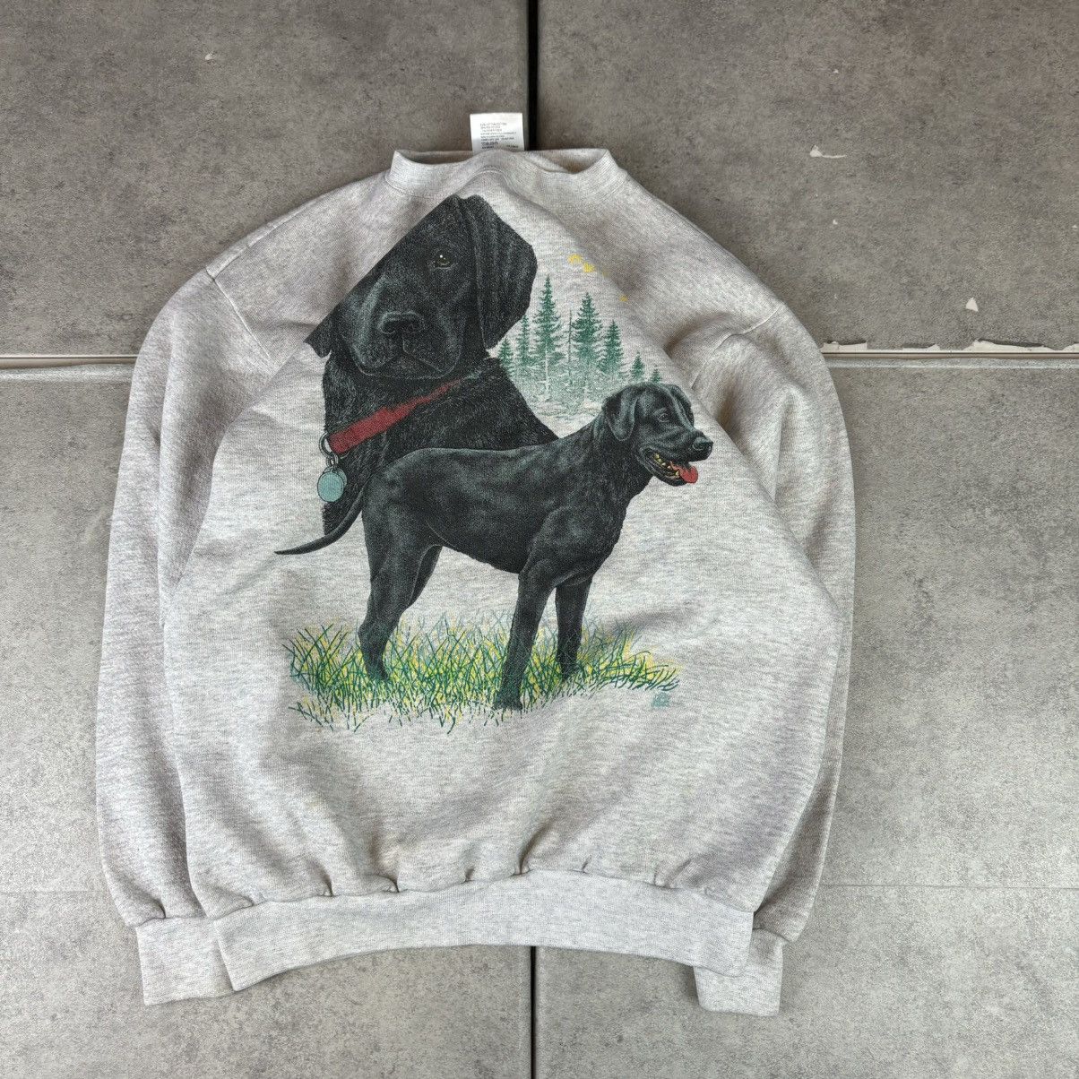 Tultex Vintage 90s gray tultex black lab crewneck Size US L / EU 52-54 / 3 - 1 Thumbnail