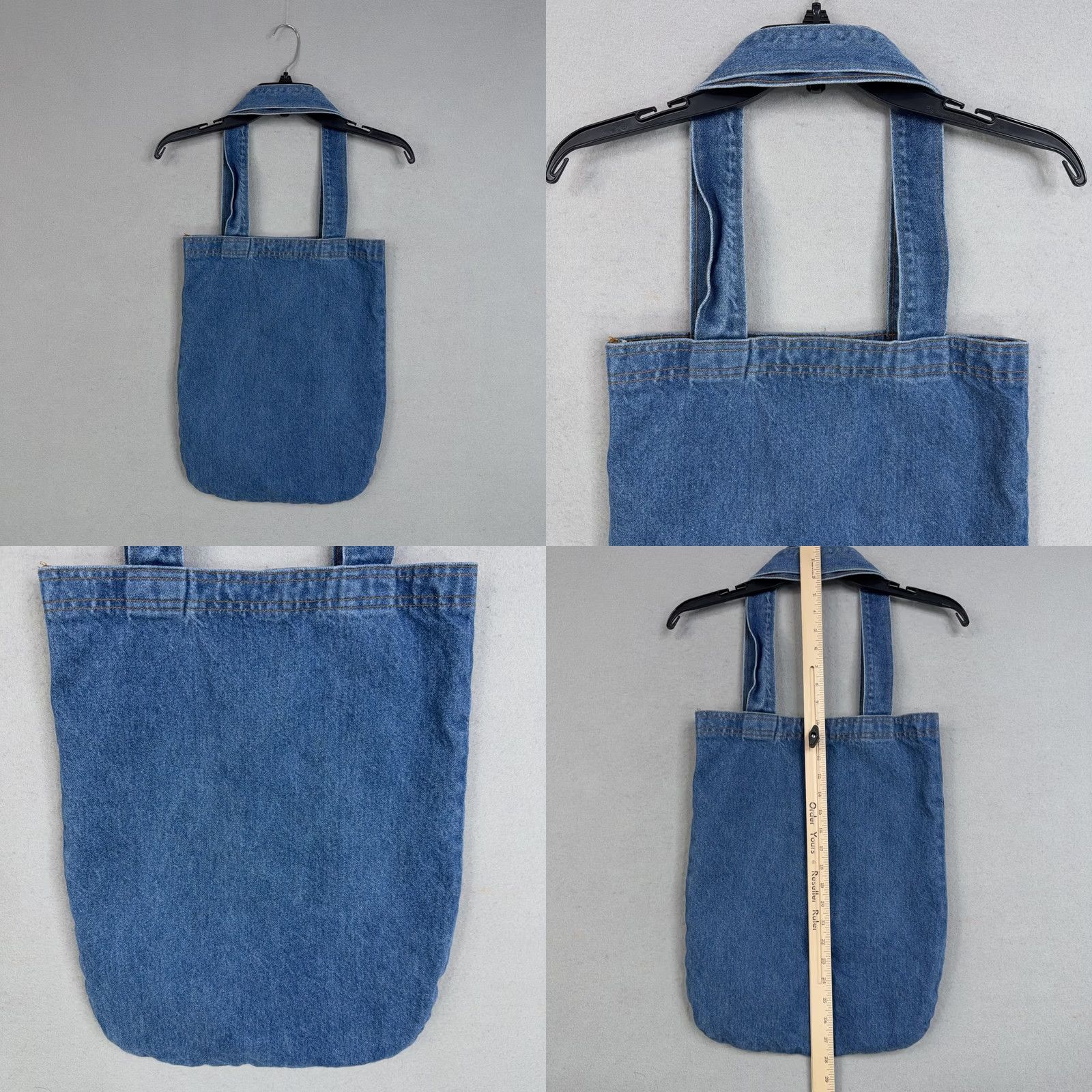 Nautica Vintage Great Lakes Michigan Tote Bag Denim Blue Anchor Nautical - Unisex Medium Tote Bag Womens Size ONE SIZE - 8 Thumbnail