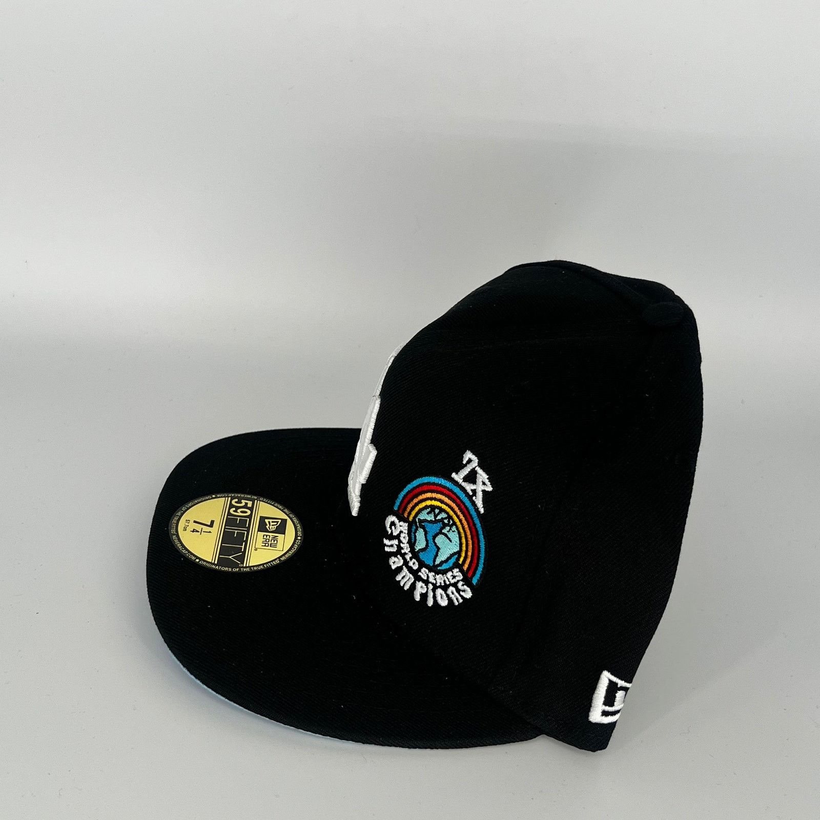 New Era Size 7 1/4 Black Los Angeles Dodgers 7 World Series Champ Size ONE SIZE - 2 Thumbnail